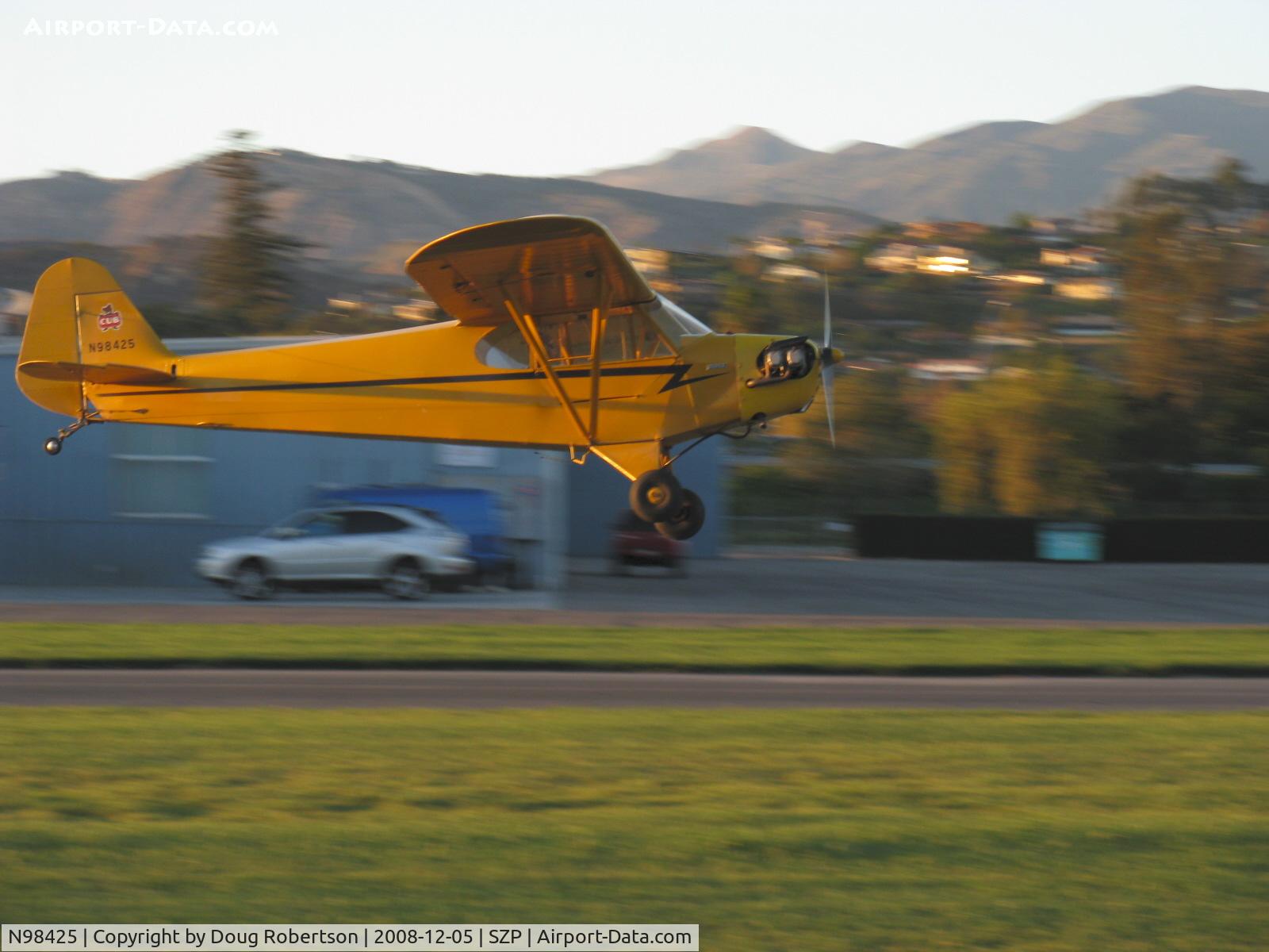 N98425, 1946 Piper J3C-65 Cub Cub C/N 18612, 1946 Piper J3C-65 CUB, Continental C90 90 Hp upgrade, landing Rwy 04