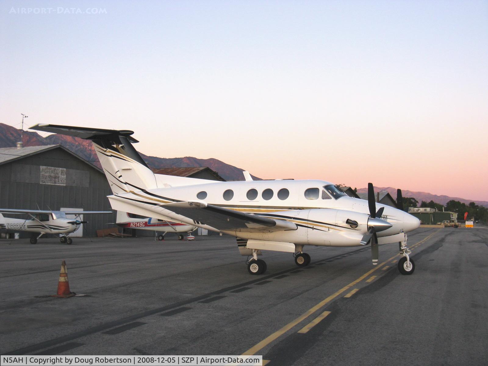 N5AH, 1980 Beech F90 King Air C/N LA-53, 1980 Beech F90 SUPER KING AIR, two P&W(C) PT6A-135 750 shp turboprops, reversible pitch props, T-tail 7/10 seats