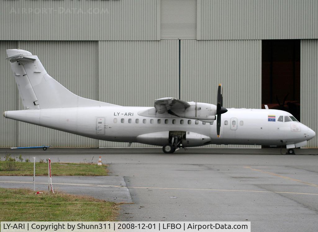 LY-ARI, 1986 ATR 42-312 C/N 012A, Parked at the Latecoere Aeroservices...