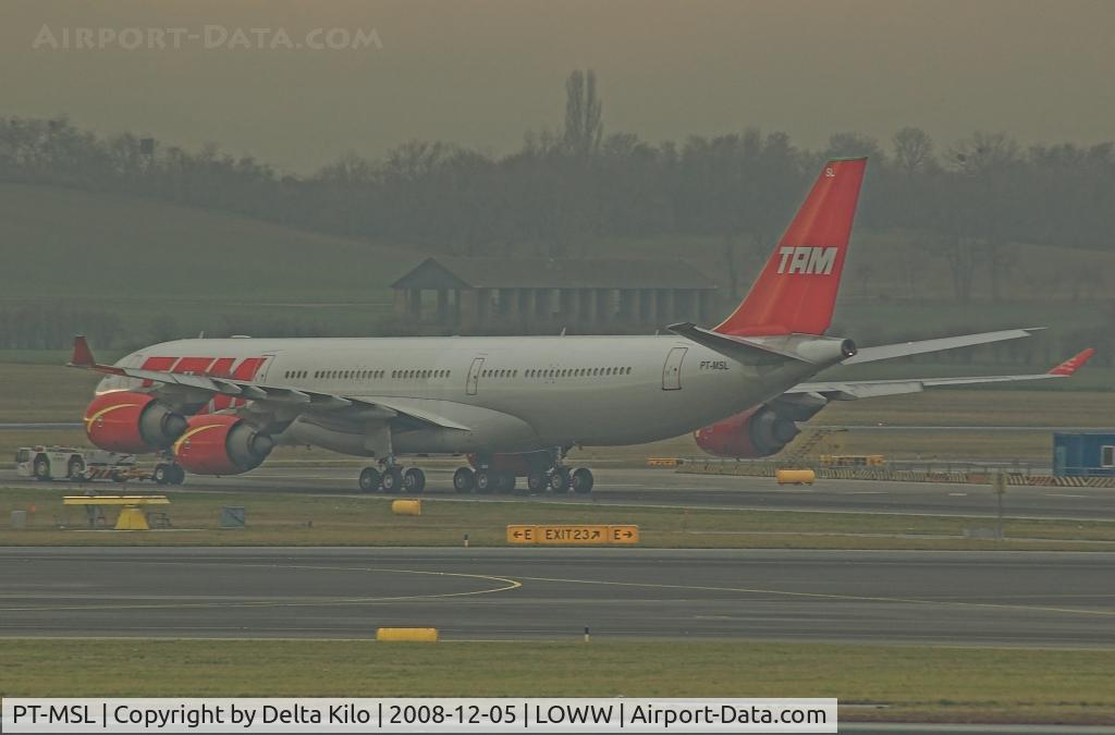 PT-MSL, 2003 Airbus A340-541 C/N 464, TAM  A-340-541 after the engine test of the Austrian technology