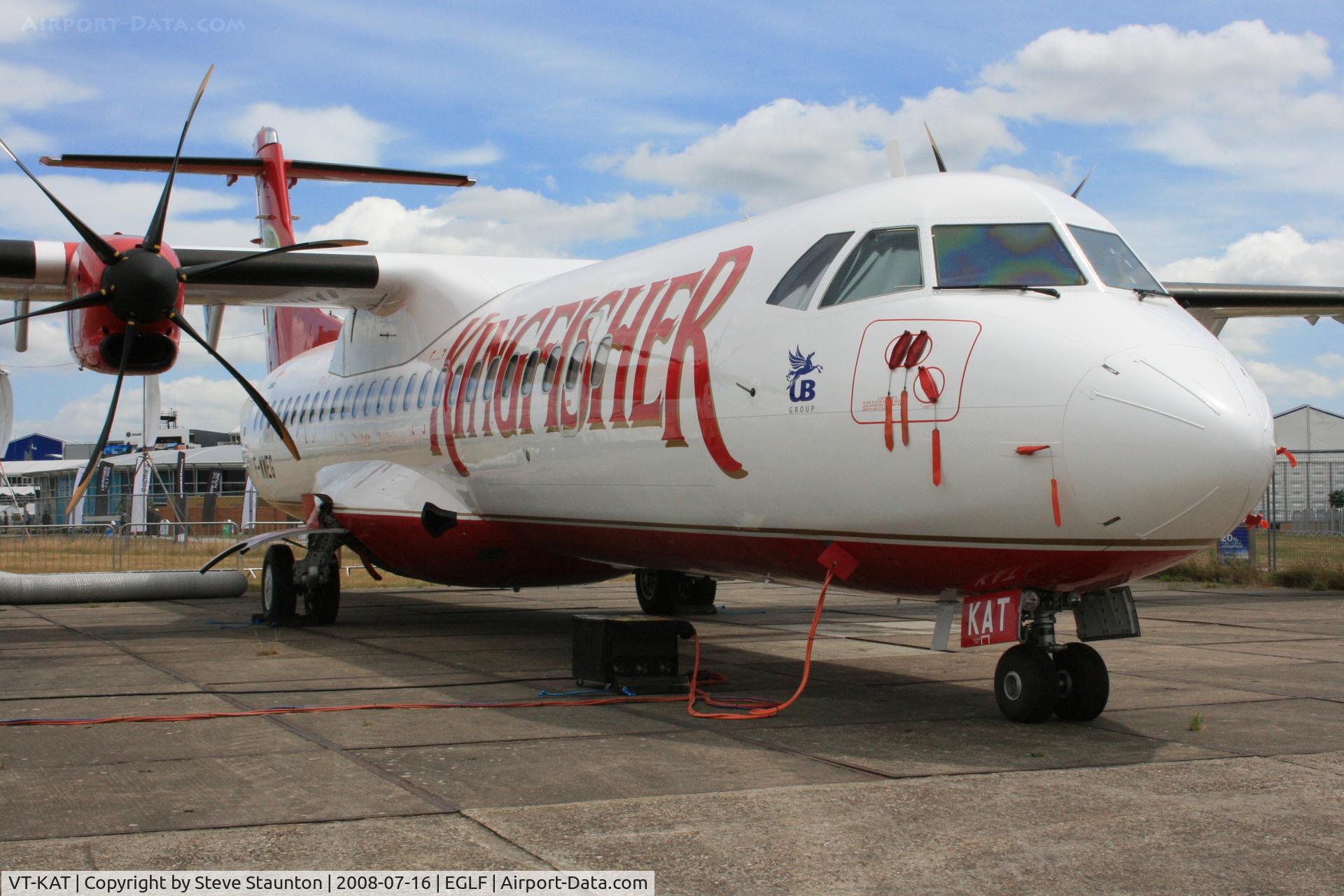 VT-KAT, 2009 ATR 72-212A C/N 788, Taken at Farnborough Airshow on the Wednesday trade day, 16th July 2009