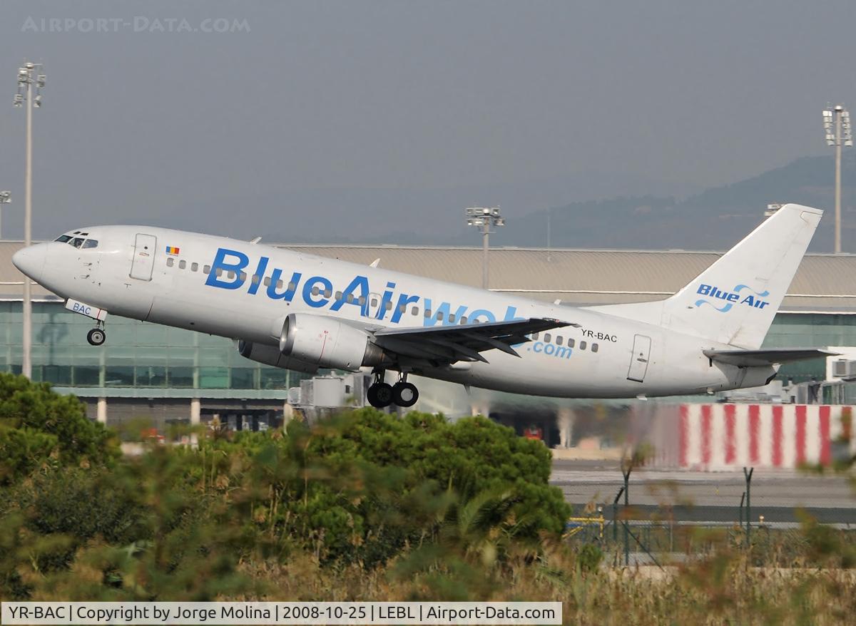 YR-BAC, 1986 Boeing 737-377 C/N 23653, Taking off RWY 25L.