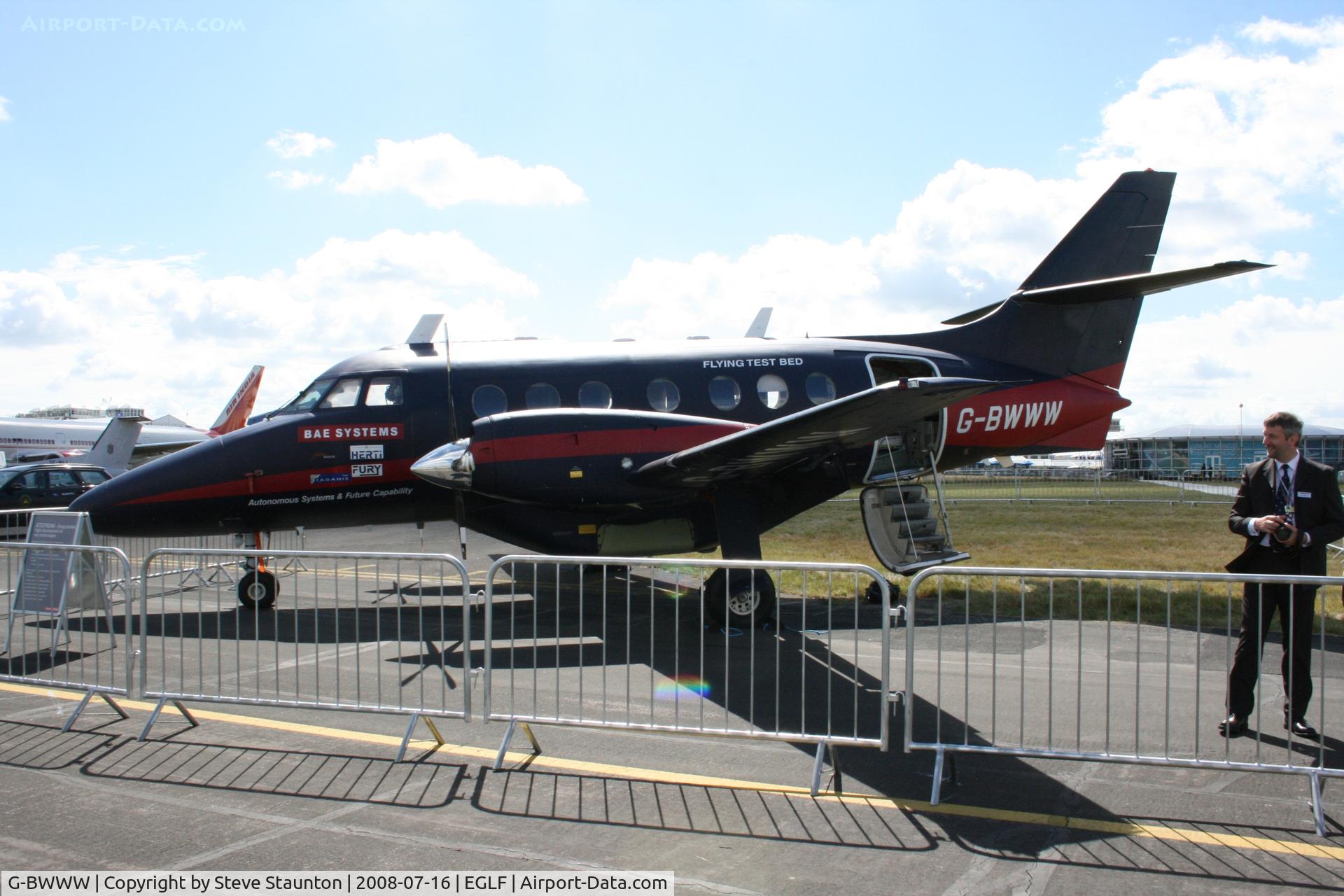 G-BWWW, 1983 British Aerospace BAe-3100 Jetstream 31 C/N 614, Taken at Farnborough Airshow on the Wednesday trade day, 16th July 2009