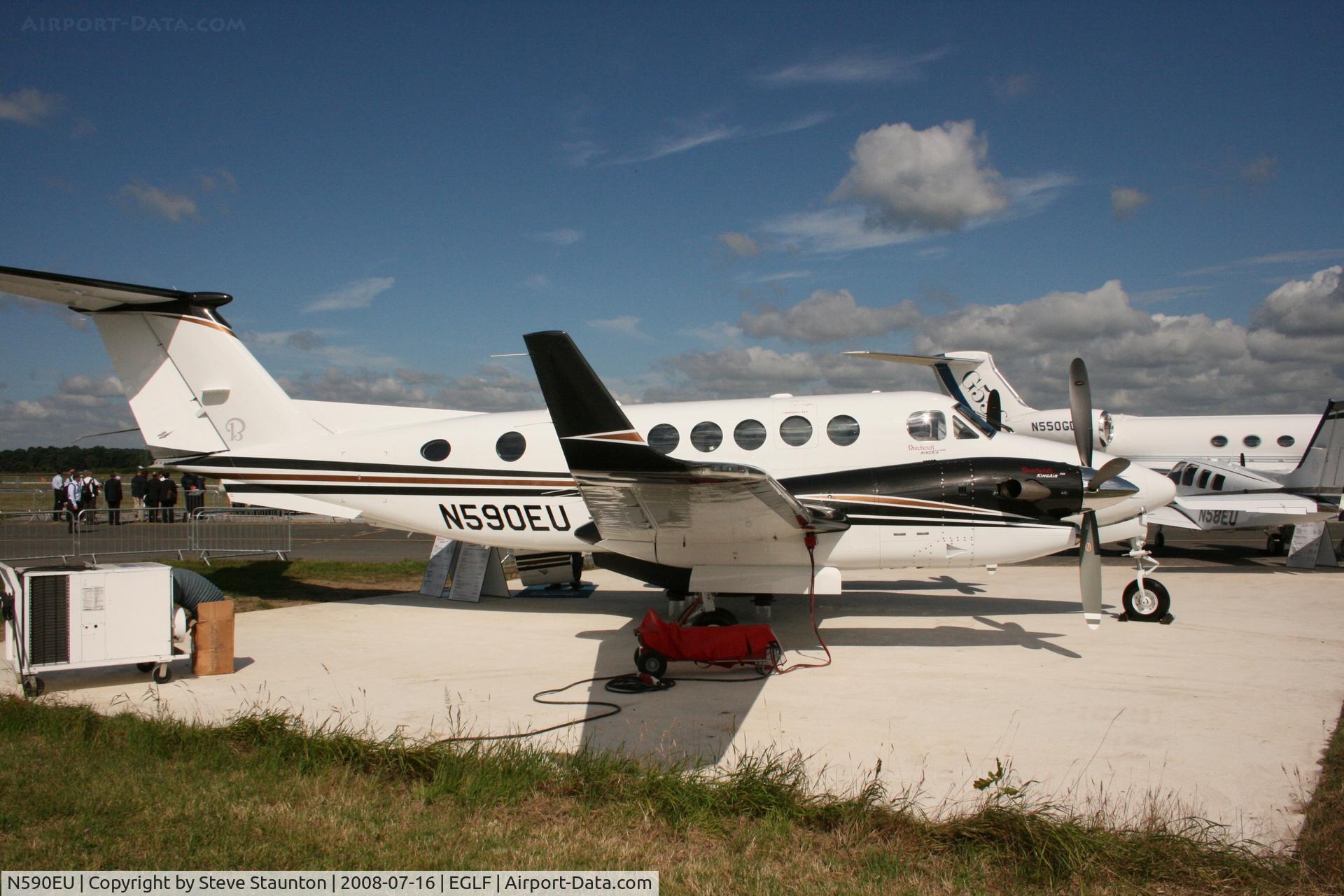 N590EU, 2008 Hawker Beechcraft 350 King Air (B300) C/N FL-590, Taken at Farnborough Airshow on the Wednesday trade day, 16th July 2009