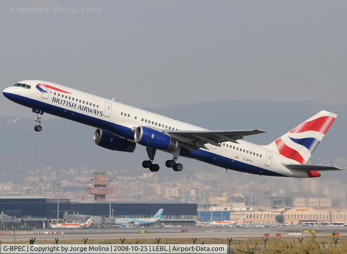 G-BPEC, 1990 Boeing 757-236 C/N 24882, Taking off RWY 25L.