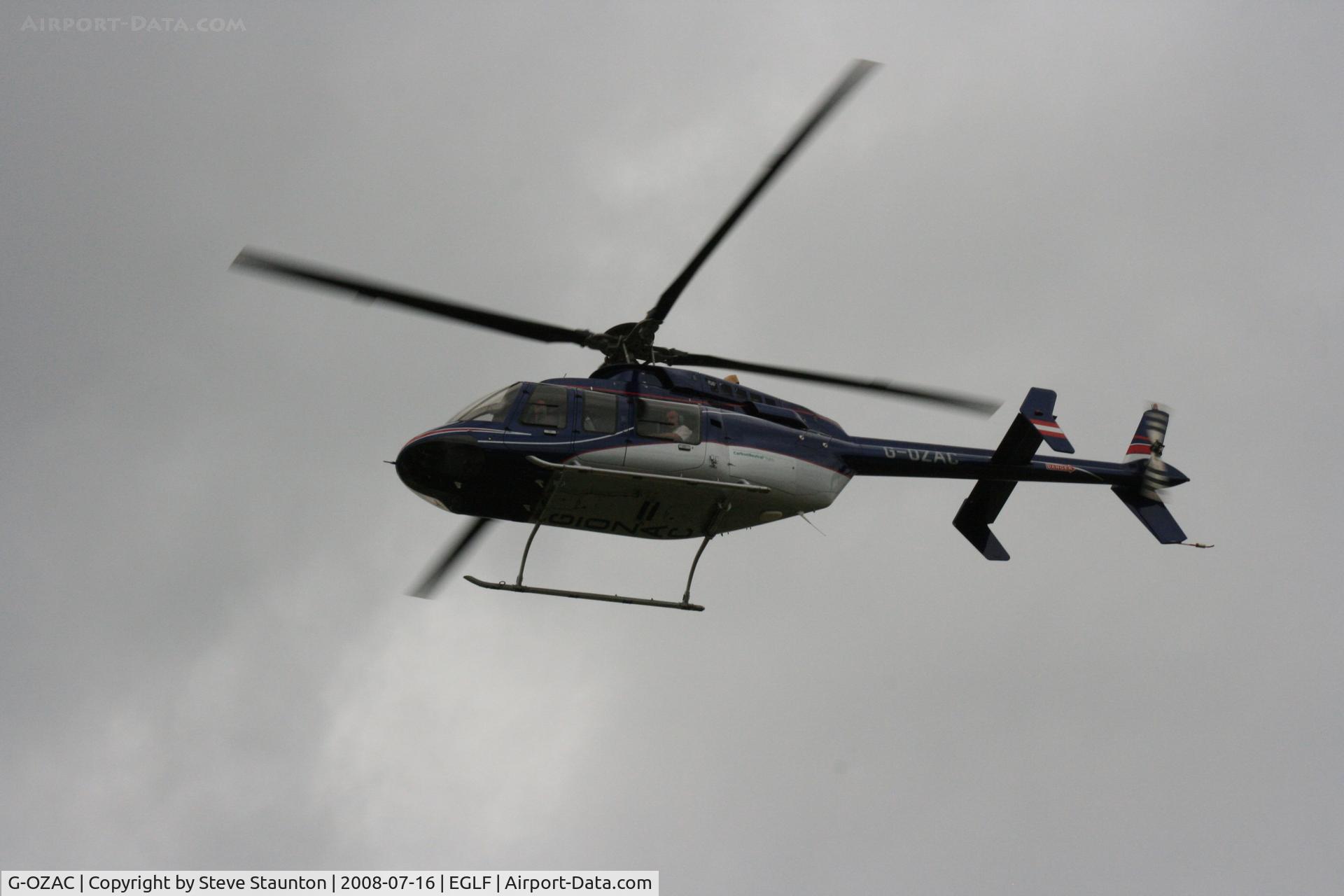 G-OZAC, 1996 Bell 407 C/N 53062, Taken at Farnborough Airshow on the Wednesday trade day, 16th July 2009