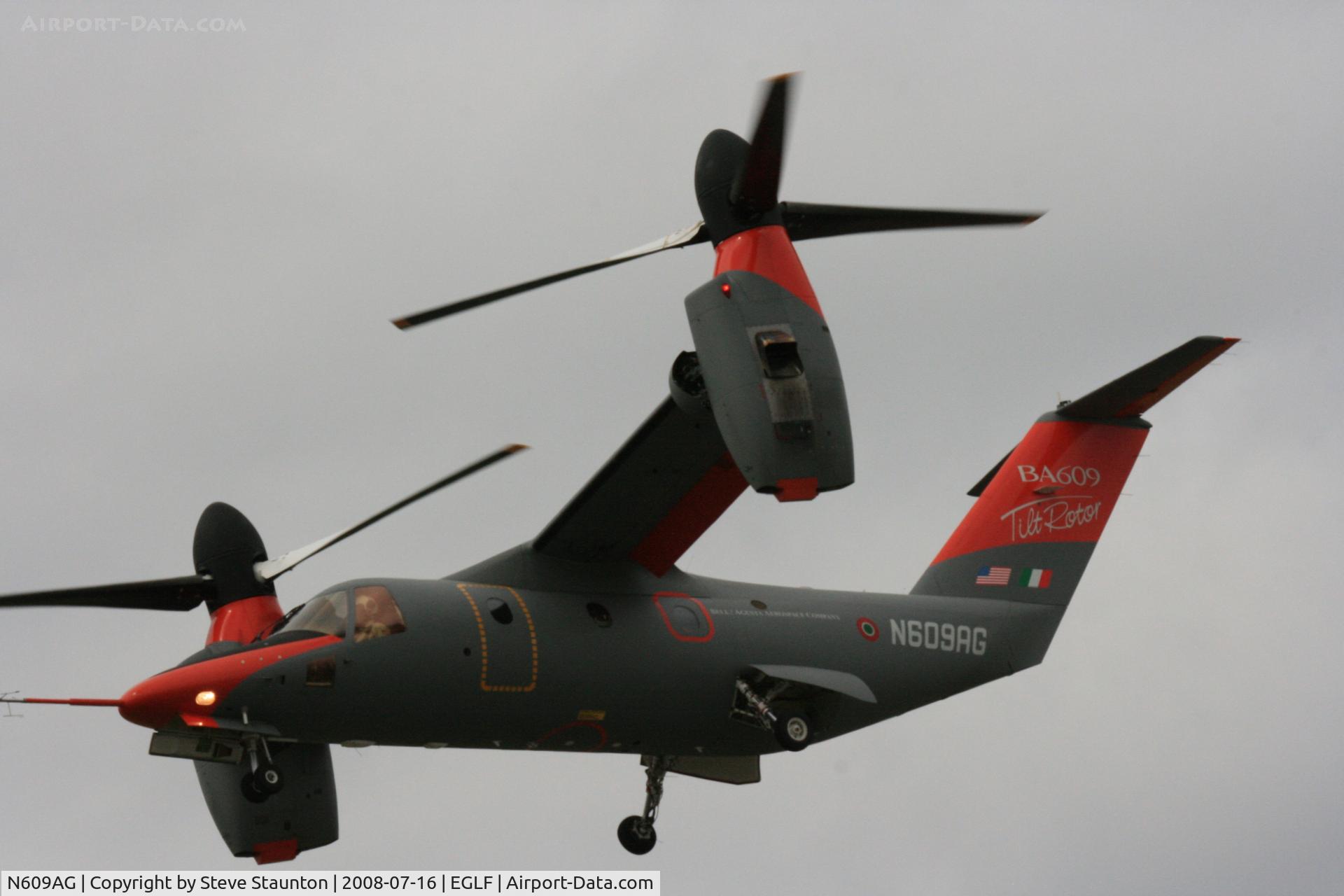 N609AG, 2003 Agusta-Bell AW609 C/N 60002, Taken at Farnborough Airshow on the Wednesday trade day, 16th July 2009