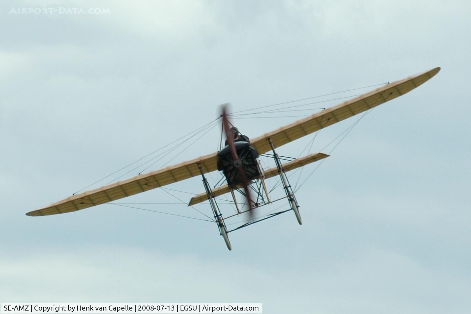 SE-AMZ, 1919 Bleriot XI C/N EAA-1184-SE, Original Bleriot flown at Duxford by Mikael Carlsson. It was license built in Sweden as a Thulin A.