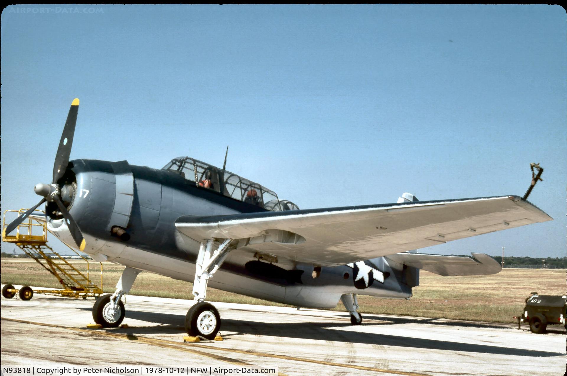 N93818, 1945 Grumman TBM-3E Avenger C/N 53818, Serial 53818 as seen at Carswell AFB in 1978 when FAA regn believed to be N9187Z