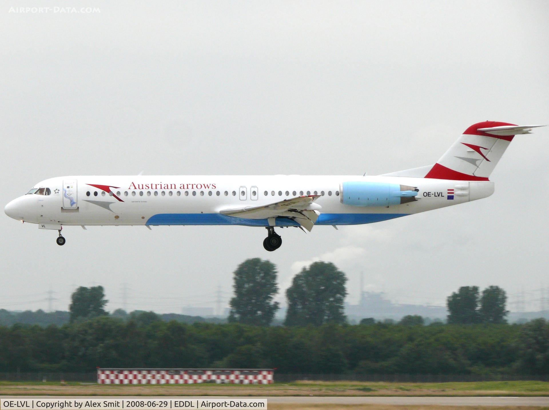 OE-LVL, 1992 Fokker 100 (F-28-0100) C/N 11404, Fokker F28-100 Fellowship OE-LVL Austrian Arrows