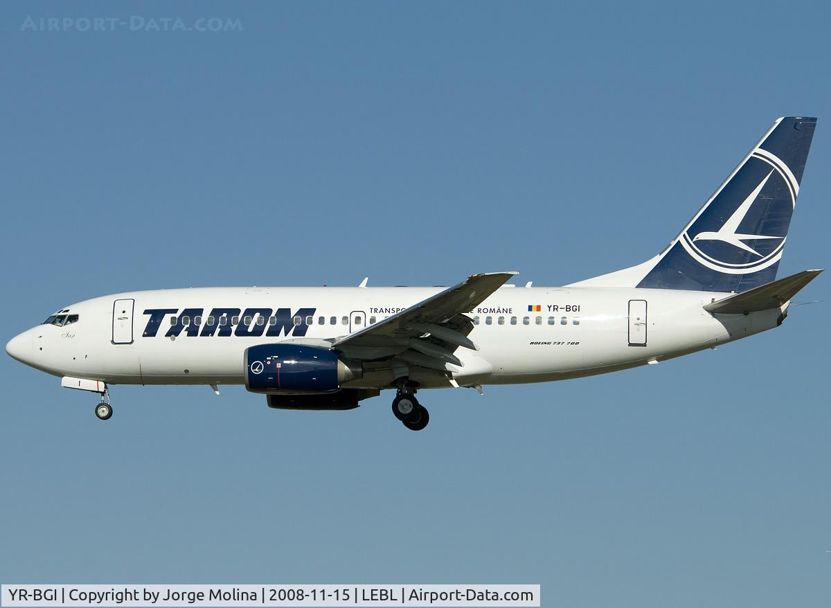 YR-BGI, 2003 Boeing 737-78J C/N 28439, Now with modified livery.