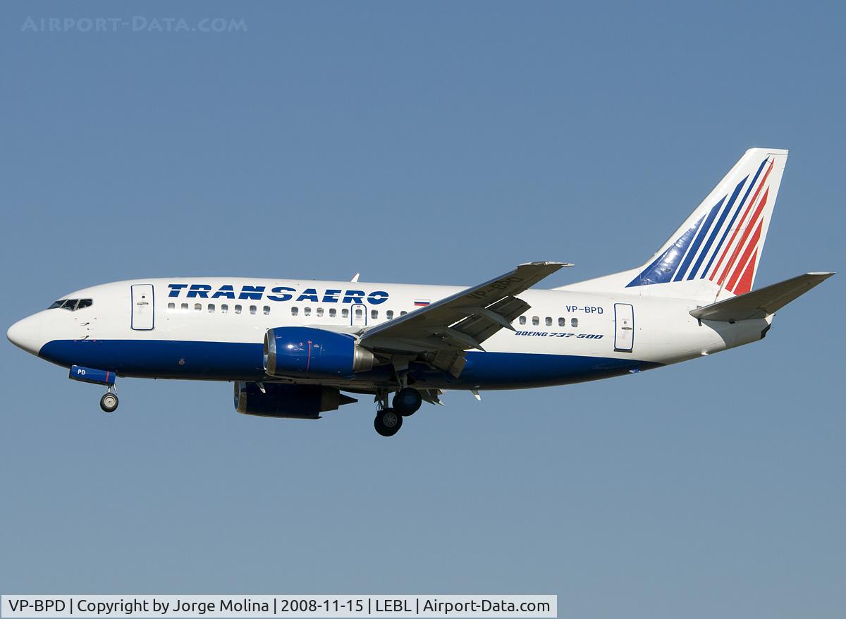 VP-BPD, 1991 Boeing 737-5K5 C/N 25062, Clear to land RWY 25R.