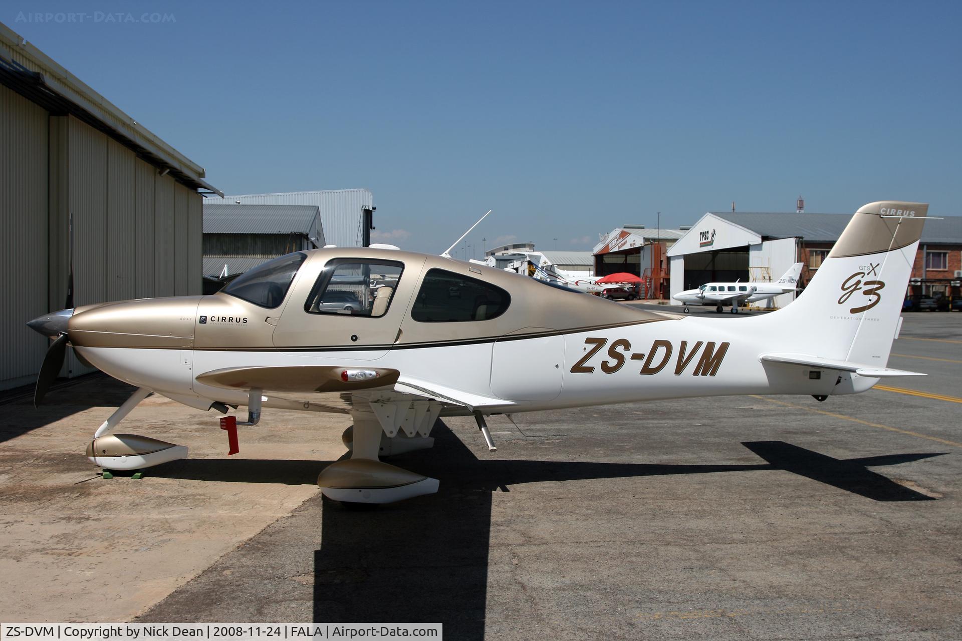 ZS-DVM, Cirrus SR22 G3 GTSX C/N 2993, FALA