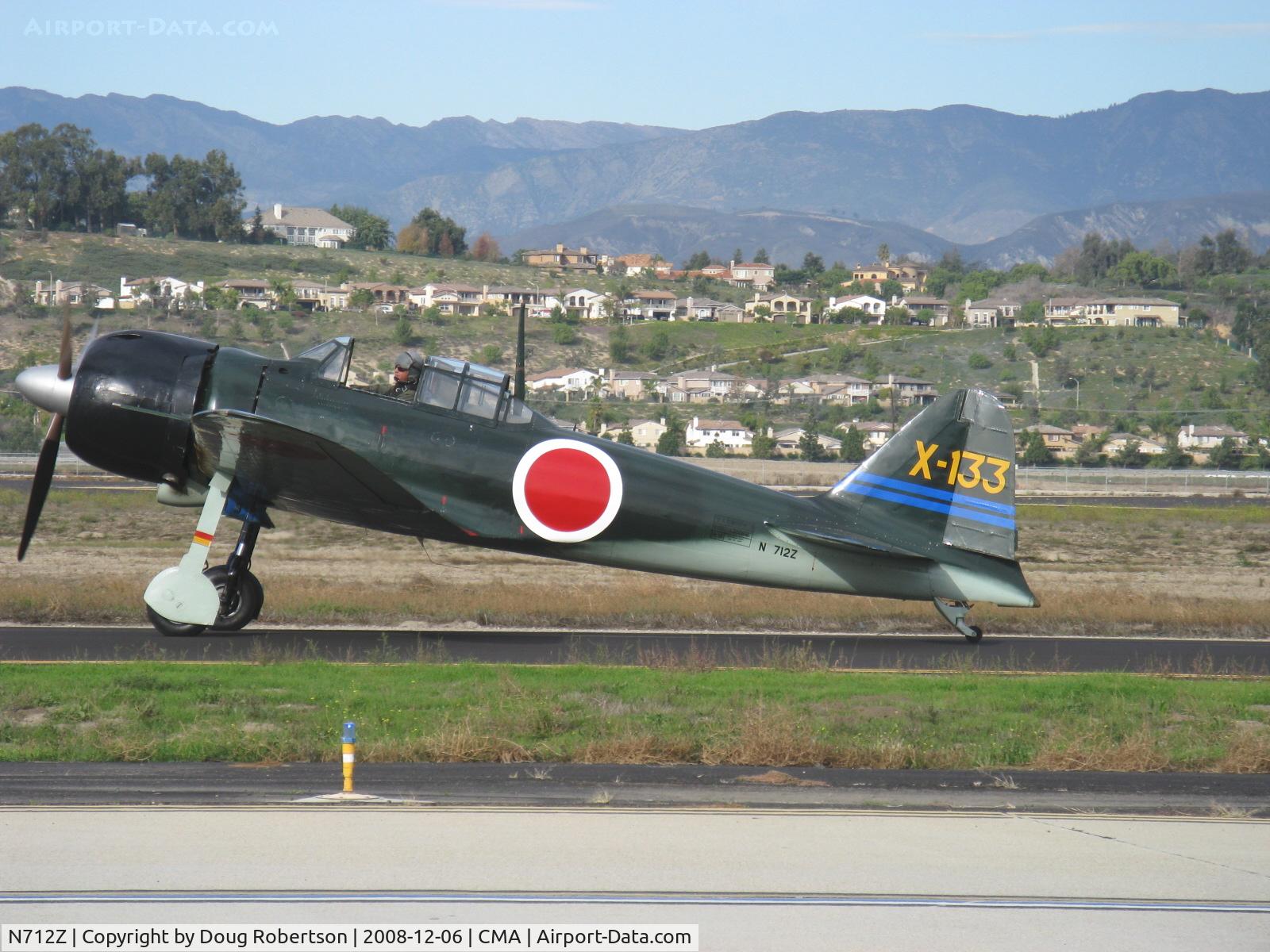 N712Z, 1942 Mitsubishi A6M3 Reisen (Zero) C/N 3869, 1942 Mitsubishi A6M3 ZERO-SEN 'ZEKE', P&W R-1830, taxi to Rwy 26