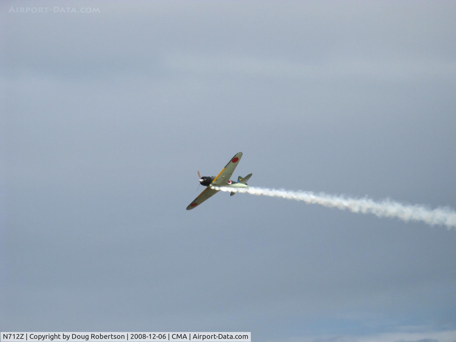 N712Z, 1942 Mitsubishi A6M3 Reisen (Zero) C/N 3869, 1942 Mitsubishi A6M3 ZERO-SEN 'ZEKE', P&W R-1830, smoke pass