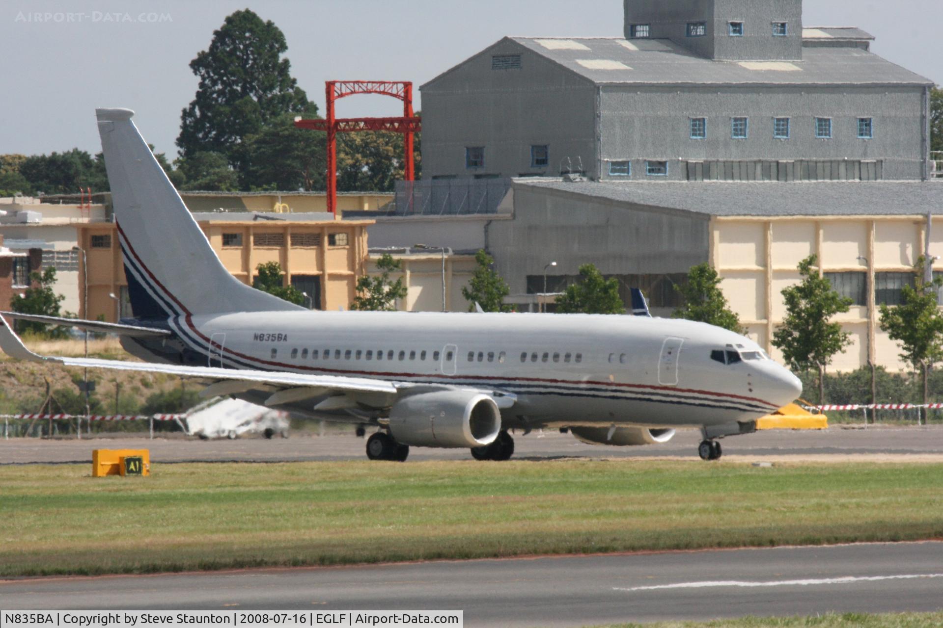 N835BA, 2001 Boeing 737-7BC C/N 30572, Taken at Farnborough Airshow on the Wednesday trade day, 16th July 2009