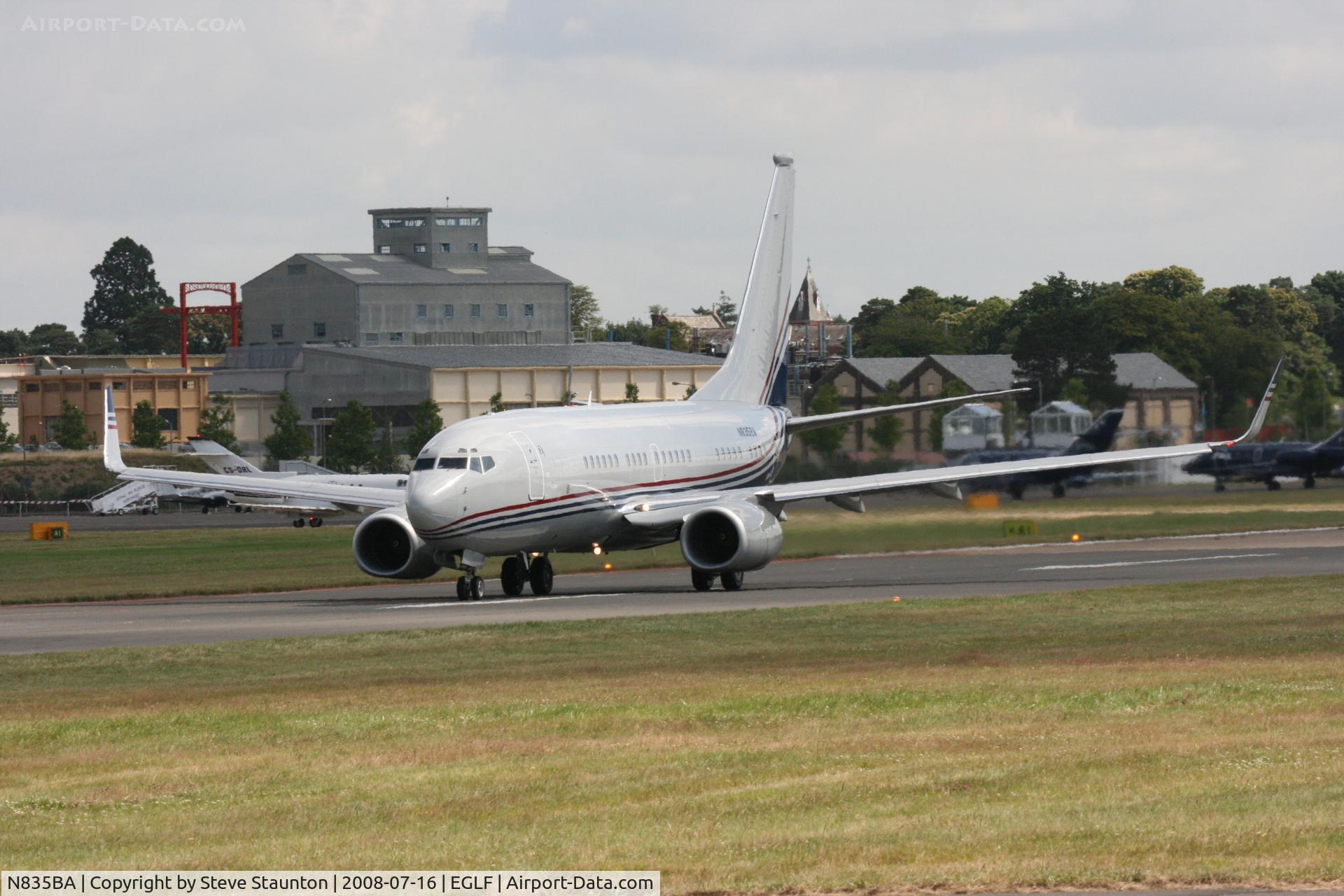 N835BA, 2001 Boeing 737-7BC C/N 30572, Taken at Farnborough Airshow on the Wednesday trade day, 16th July 2009