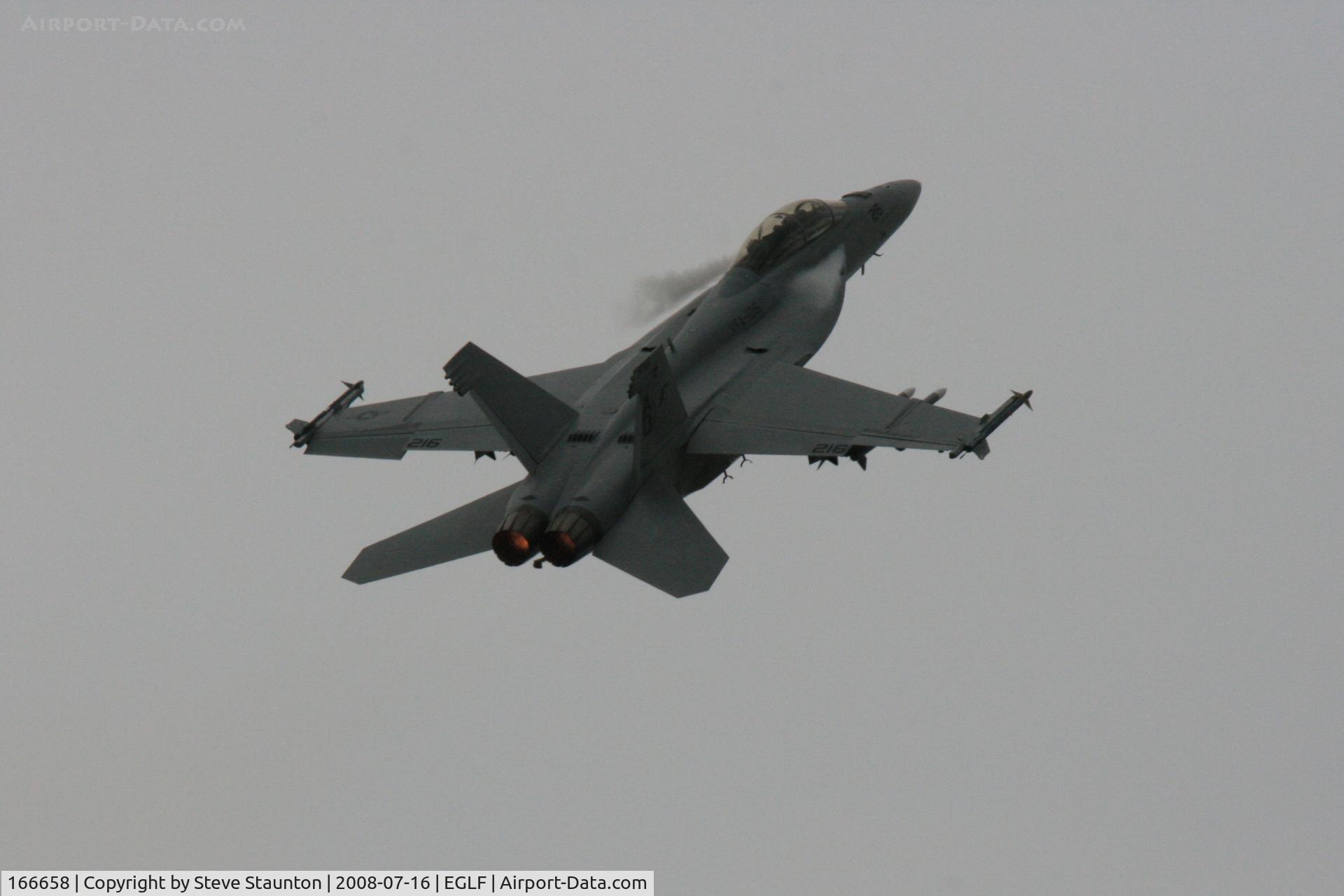 166658, Boeing F/A-18F Super Hornet C/N F136, Taken at Farnborough Airshow on the Wednesday trade day, 16th July 2009