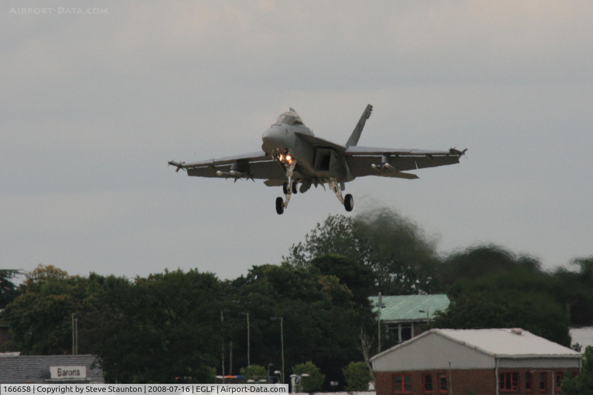 166658, Boeing F/A-18F Super Hornet C/N F136, Taken at Farnborough Airshow on the Wednesday trade day, 16th July 2009