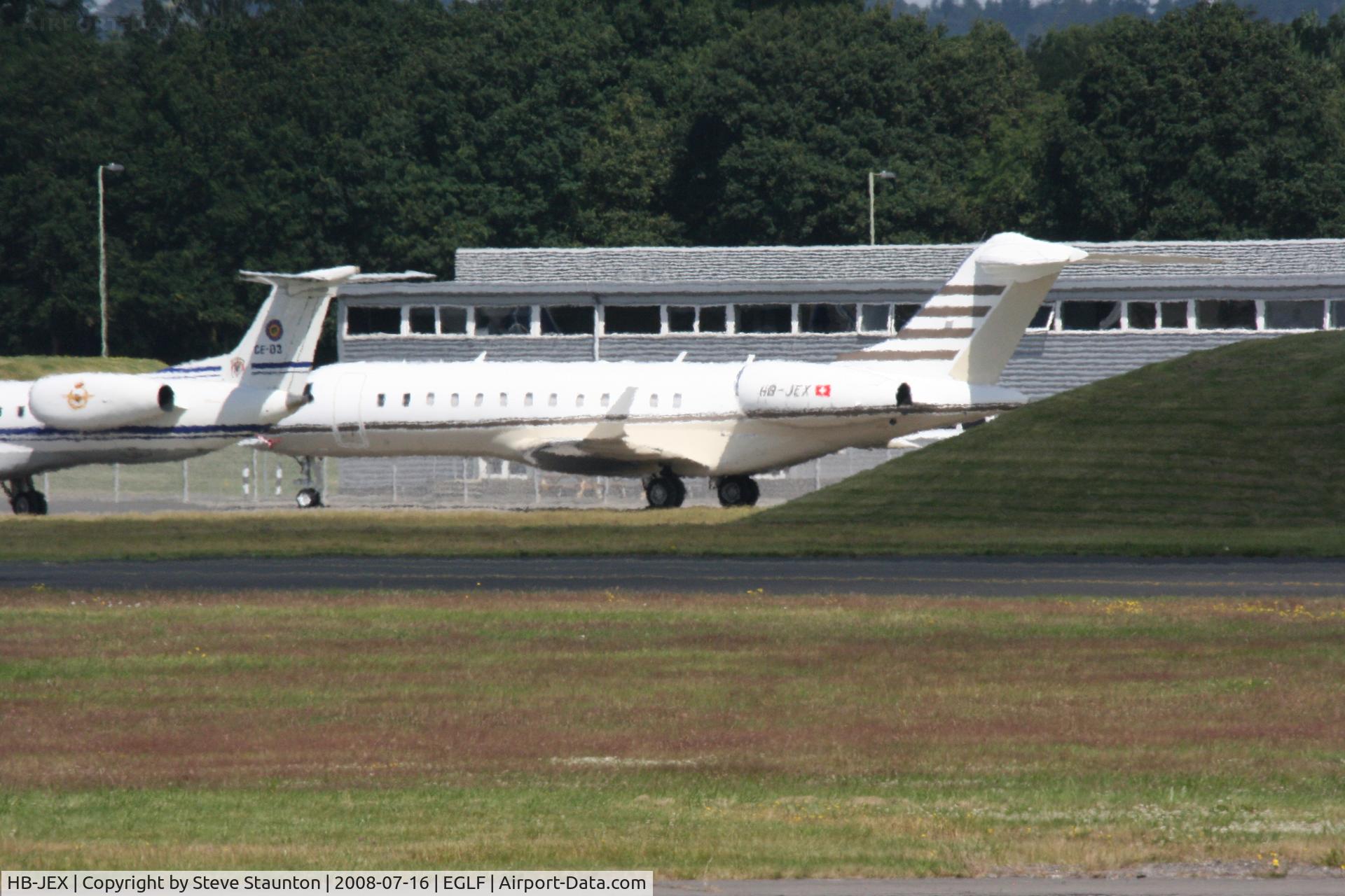 HB-JEX, 2005 Bombardier Global Express (BD-700-1A10) C/N 9145, Taken at Farnborough Airshow on the Wednesday trade day, 16th July 2009
