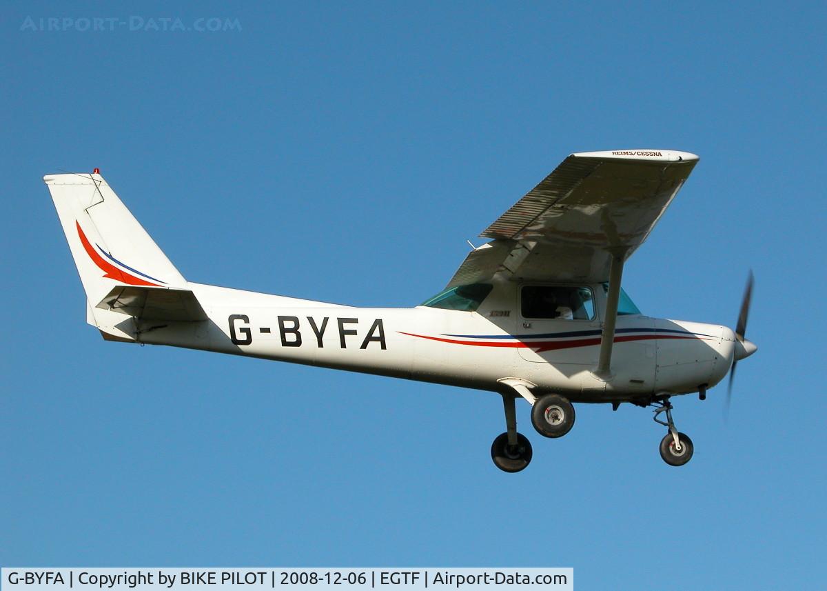 G-BYFA, 1985 Reims Cessna F152 C/N 1968, DOING TOUCH AND GOES RWY 09