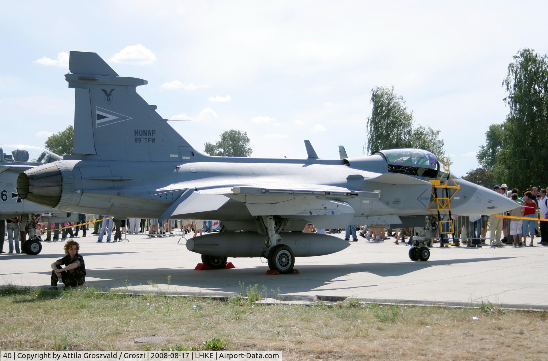 40, Saab JAS-39C Gripen C/N 39311, Kecskemét, Hungarian Air-Forces Base / LHKE / Hungary - Airshow '2008