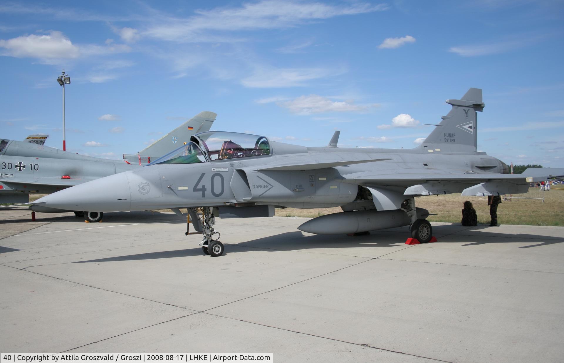 40, Saab JAS-39C Gripen C/N 39311, Kecskemét, Hungarian Air-Forces Base / LHKE / Hungary - Airshow '2008