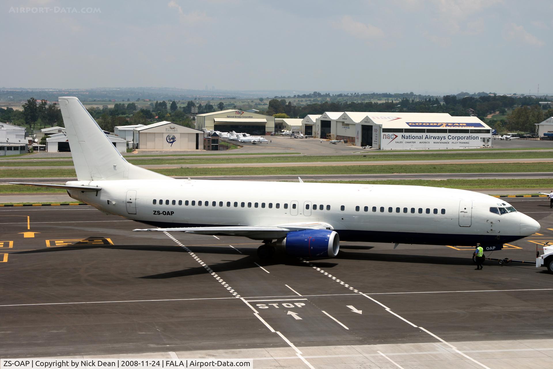 ZS-OAP, 1989 Boeing 737-4S3 C/N 24167/1736, FALA