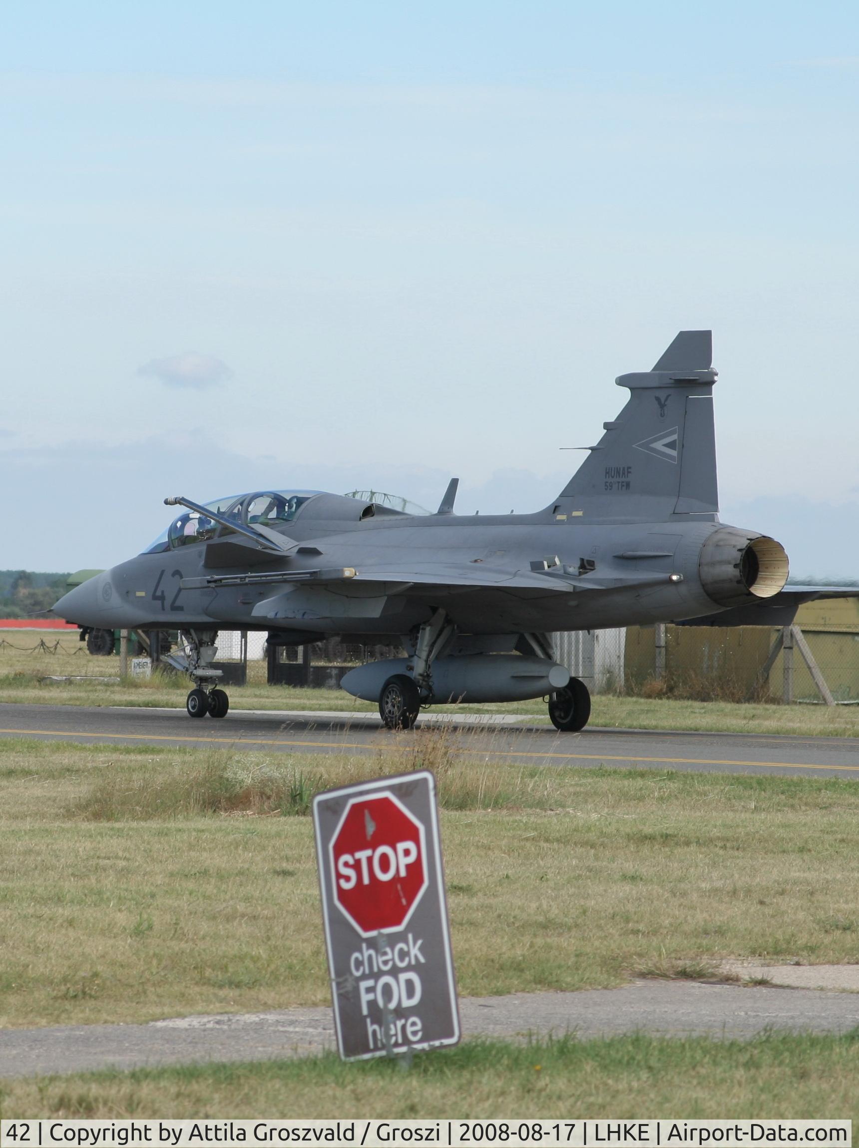 42, Saab JAS-39D Gripen C/N 39851, Kecskemét, Hungarian Air-Forces Base / LHKE / Hungary - Airshow '2008