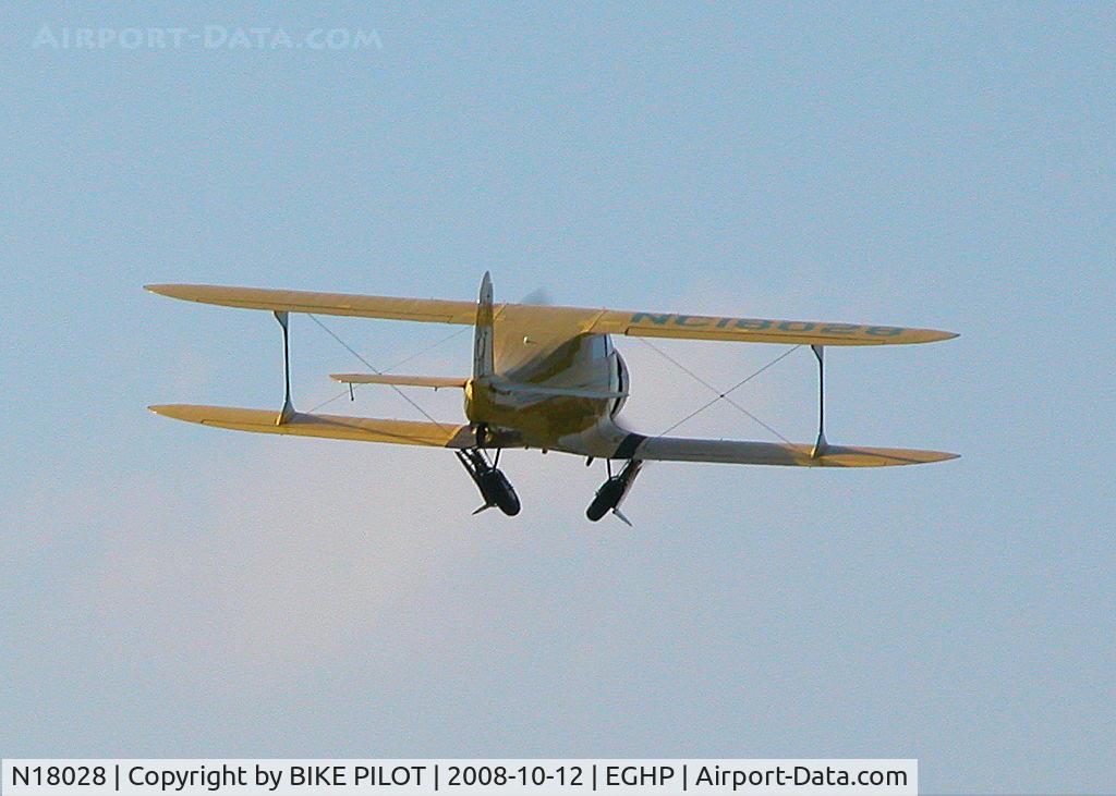 N18028, 1937 Beech D17S Staggerwing C/N 147, DEPARTING FOR LOCAL FLIGHT. POPHAMS END OF SEASON FLY-IN