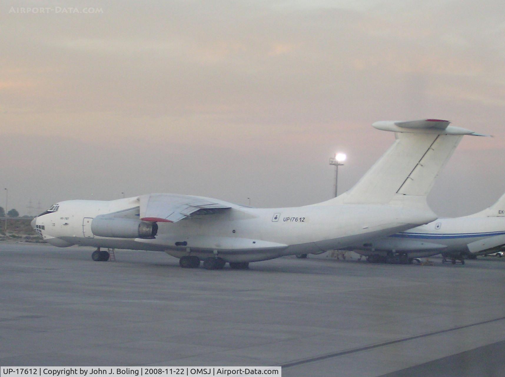 UP-17612, Ilyushin Il-76T C/N 003425746, IL-76 on service ramp at Sharjah, UAE
