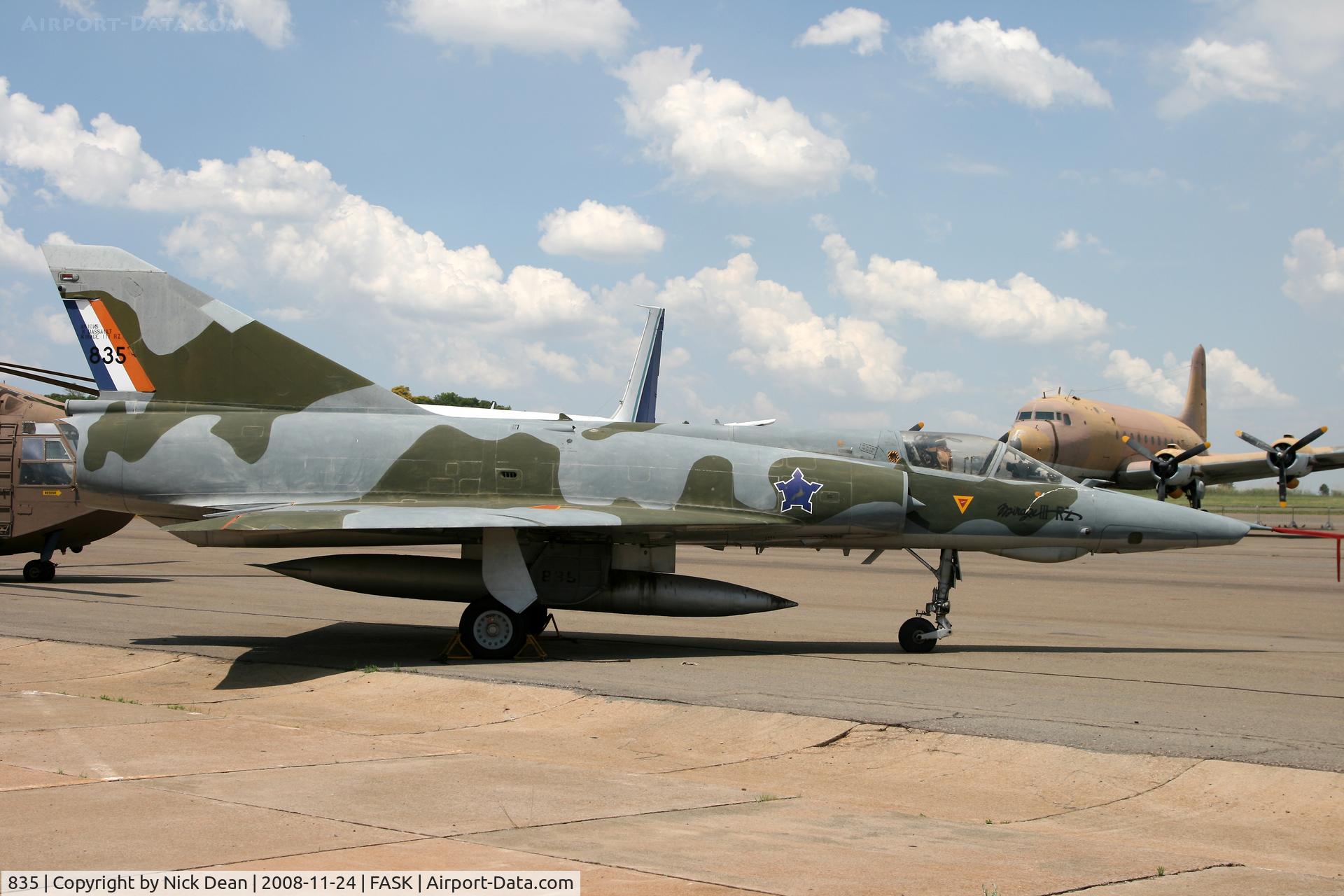 835, Dassault Mirage IIIRZ C/N 1F1A, FASK Swartkop AFB Museum