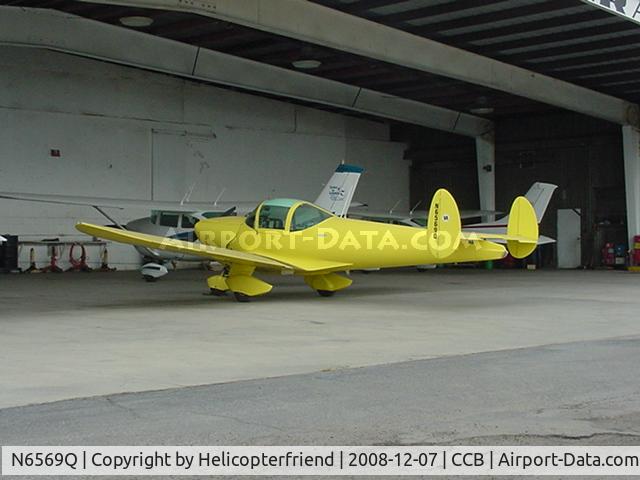 N6569Q, 1965 Alon A2 Aircoupe C/N A-69, Parked for repairs at Cable