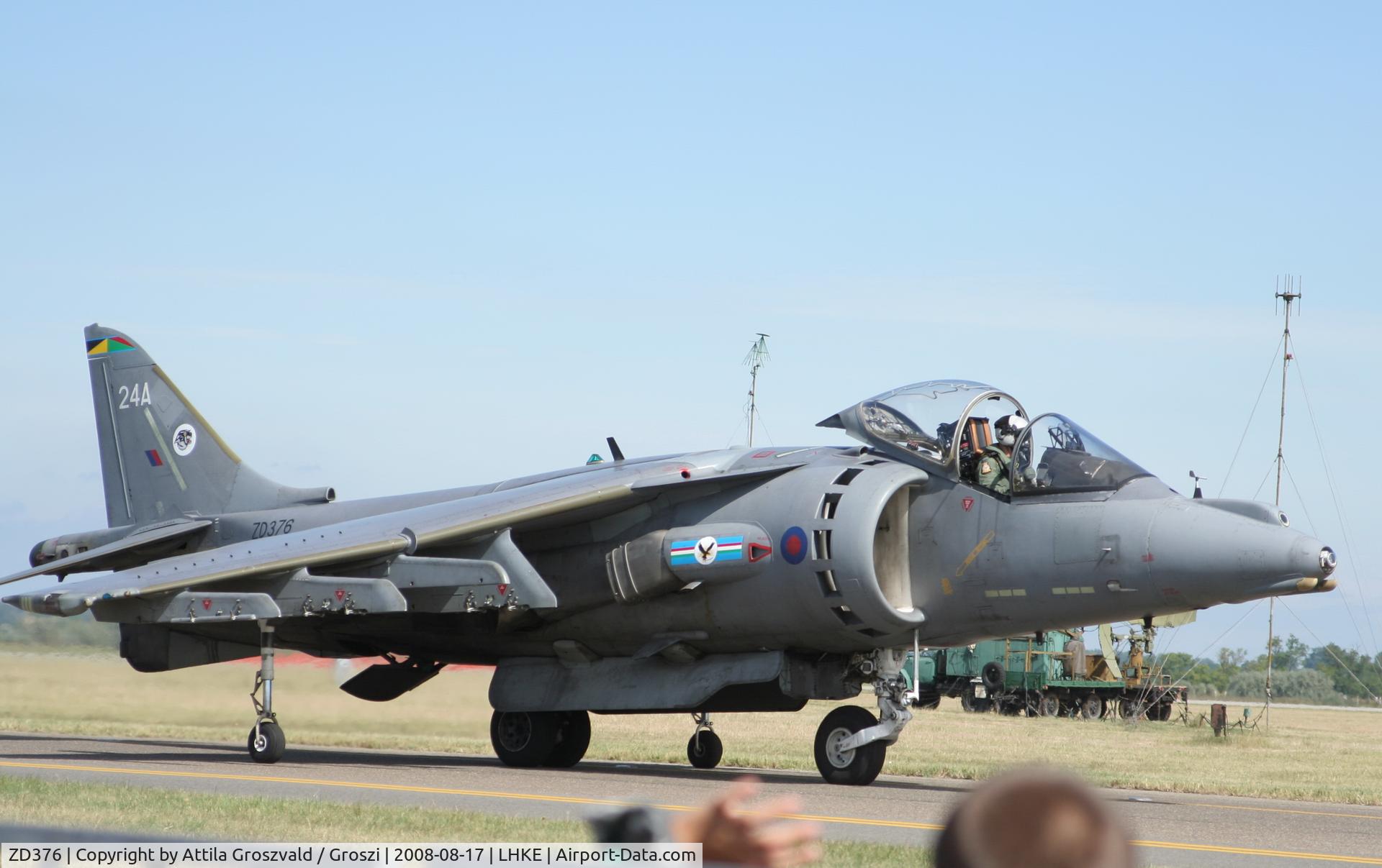 ZD376, 1988 British Aerospace Harrier GR.7A C/N P24, Kecskemét, Hungarian Air-Forces Base / LHKE / Hungary - Airshow '2008