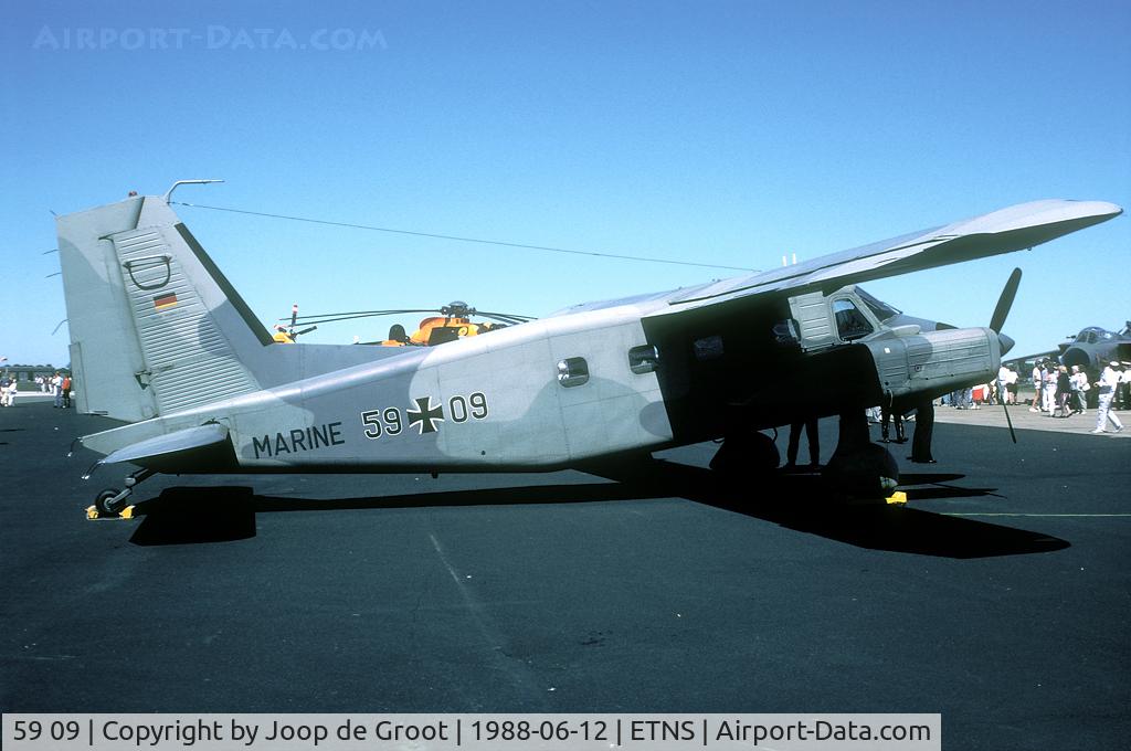 59 09, Dornier Do-28D-2 Skyservant C/N 4184, This Skyservant was positioned on a platform during the local air day. It took us some time to get the public out out sight.