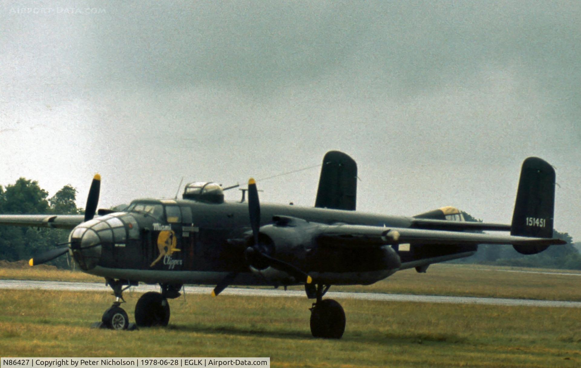 N86427, 1941 North American TB-25N Mitchell C/N 108-32396, USN 151451/USAF 44-29121 as 