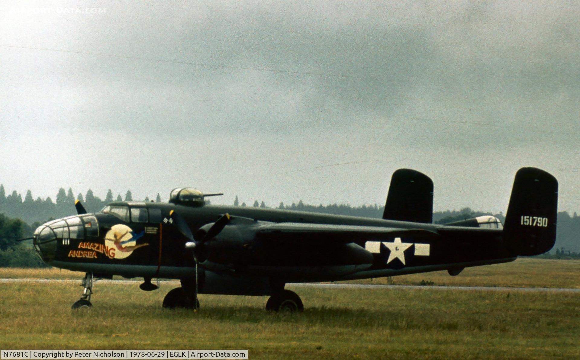N7681C, 1944 North American TB-25N Mitchell C/N 108-47455 (44-86701), USN 151790/USAF 44-86701 painted as 