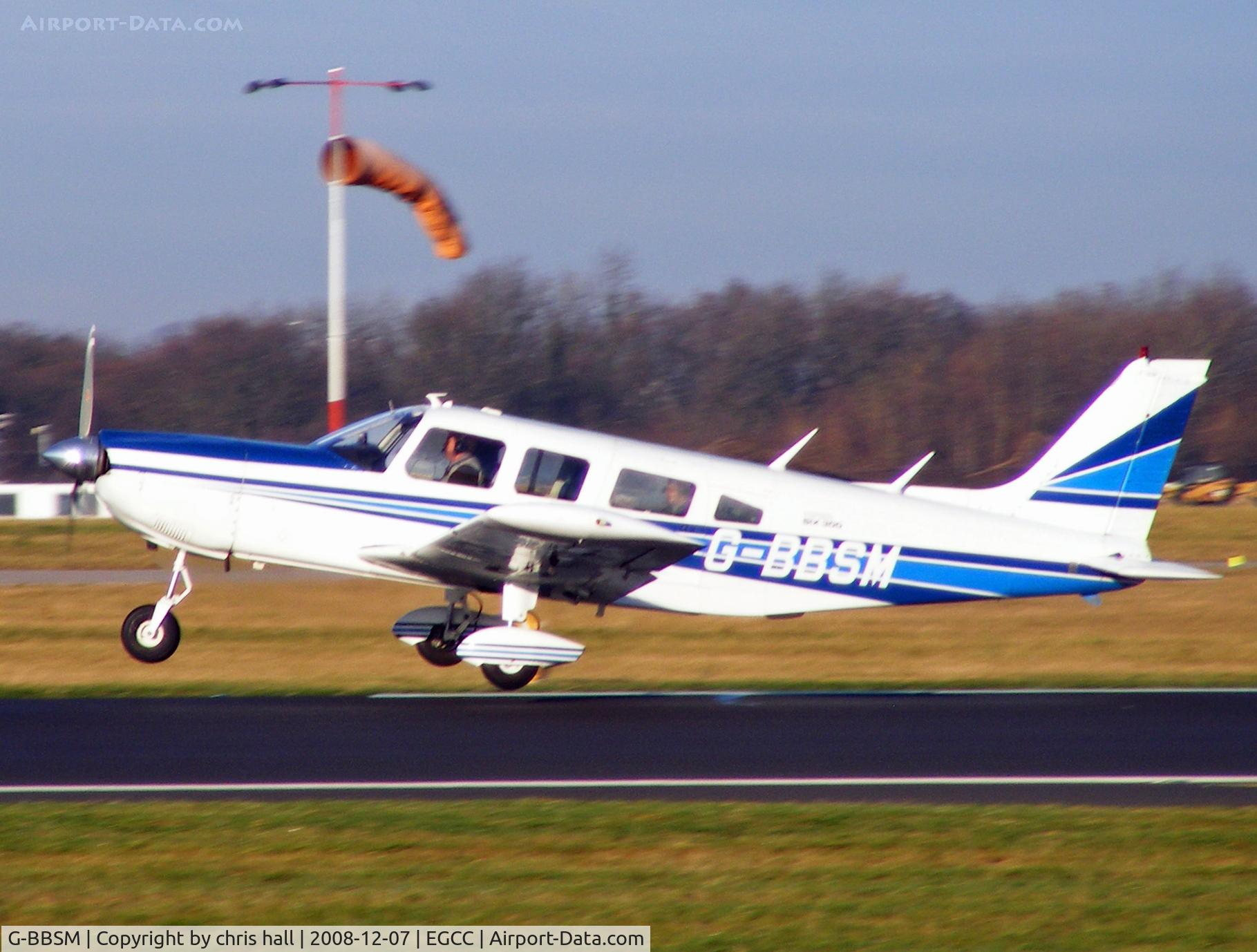 G-BBSM, 1973 Piper PA-32-300 Cherokee Six Cherokee Six C/N 32-7440005, departing from Manchester