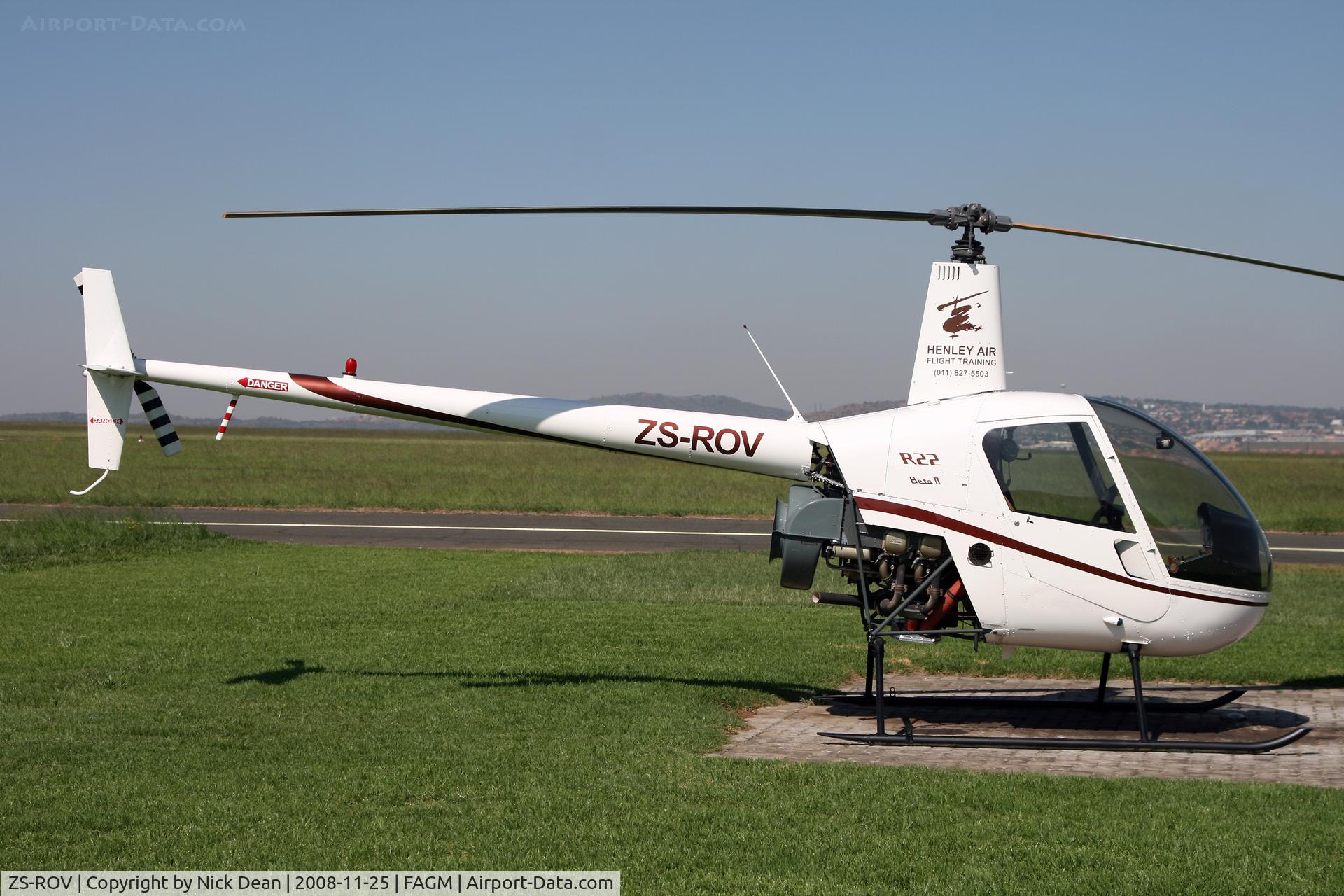 ZS-ROV, 2003 Robinson R22 Beta II C/N 3427, FAGM