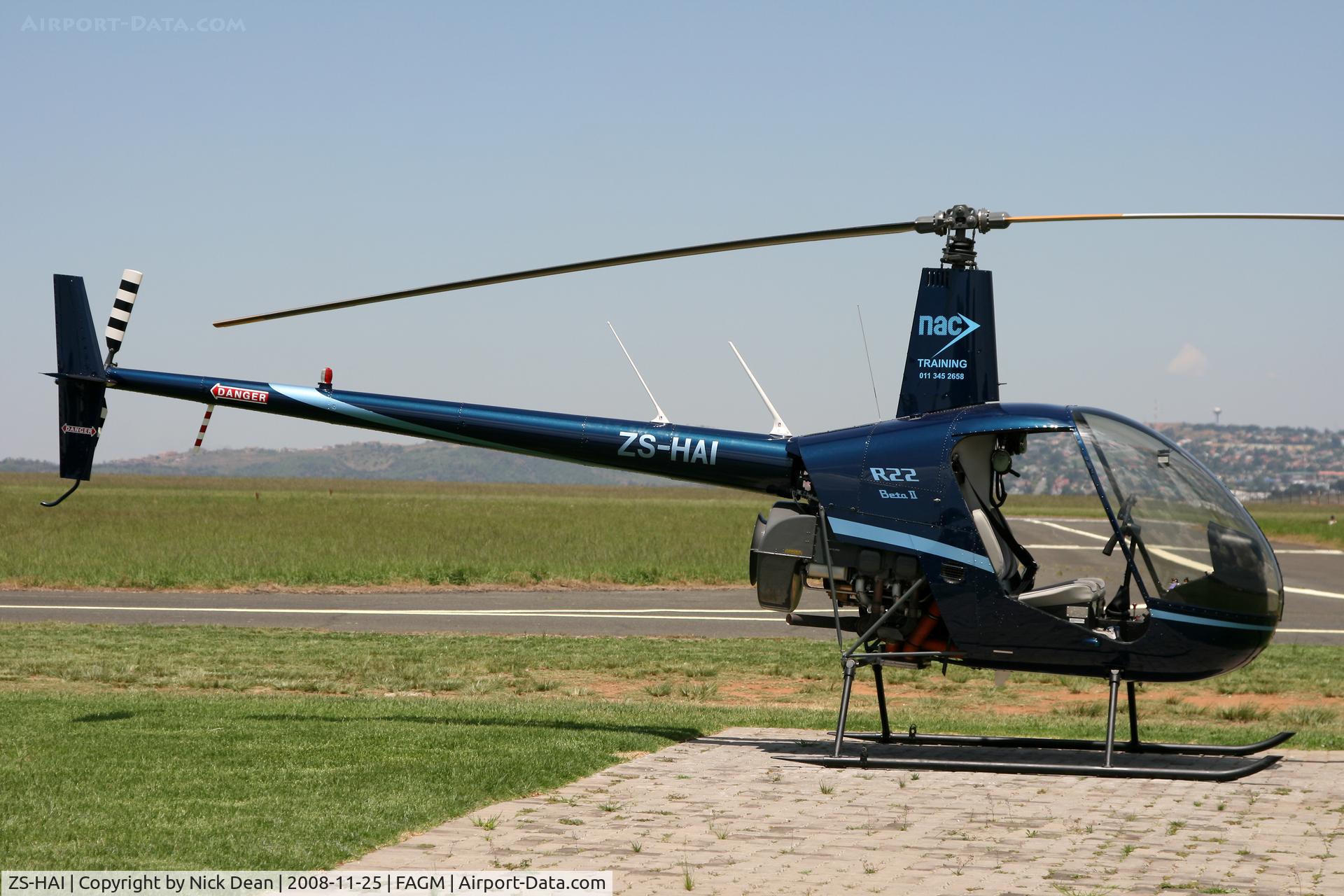 ZS-HAI, 2007 Robinson R22 Beta II C/N 4274, FAGM