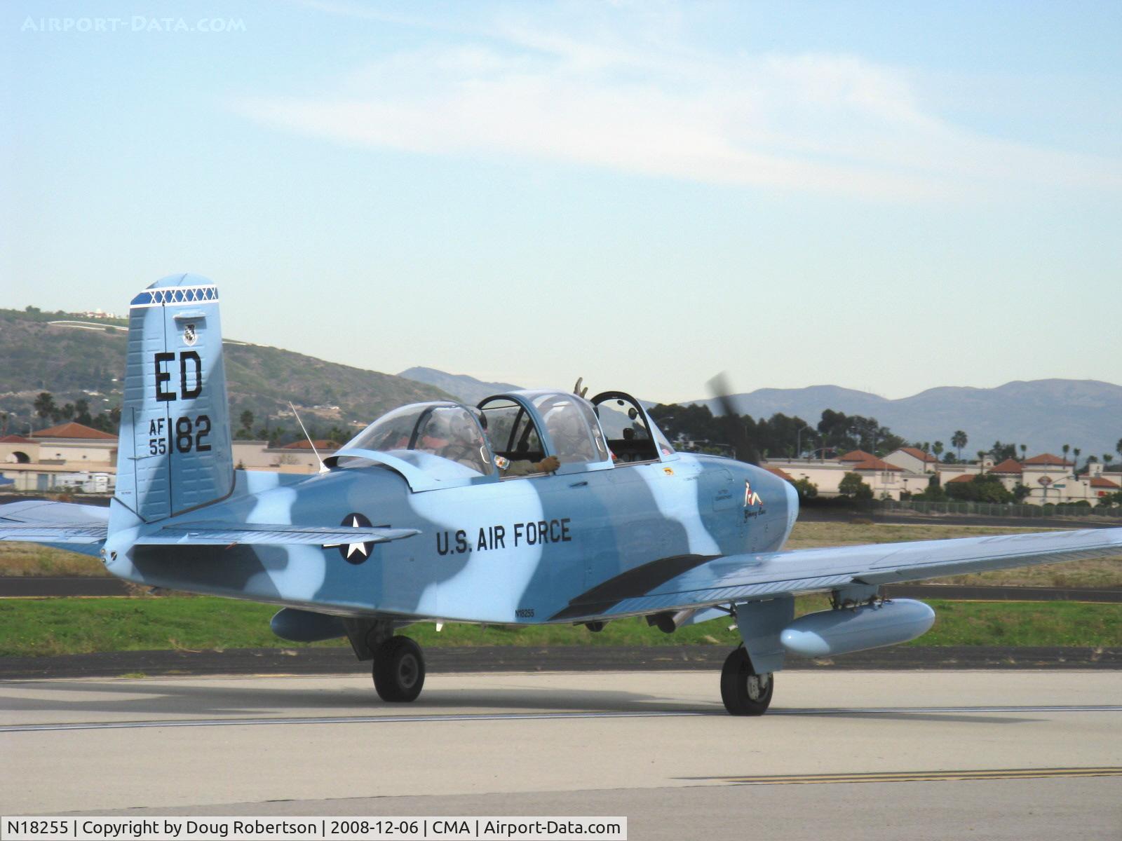 N18255, 1955 Beech A45 C/N G-739, 1955 Beech A45 as T34A MENTOR, Continental O-470-13 225 Hp, taxi