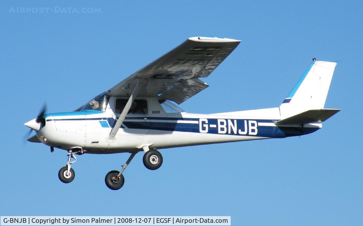G-BNJB, 1981 Cessna 152 C/N 152-84865, Locally-based Cessna 152 landing at Conington