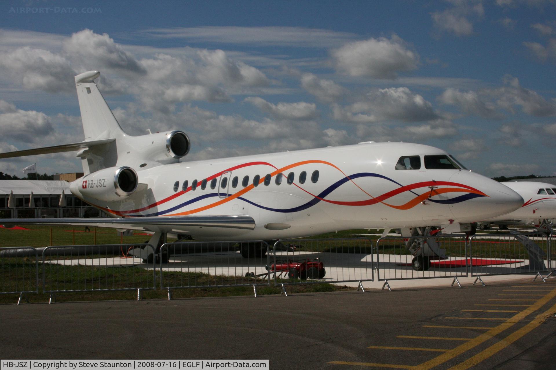 HB-JSZ, 2007 Dassault Falcon 7X C/N 004, Taken at Farnborough Airshow on the Wednesday trade day, 16th July 2009
