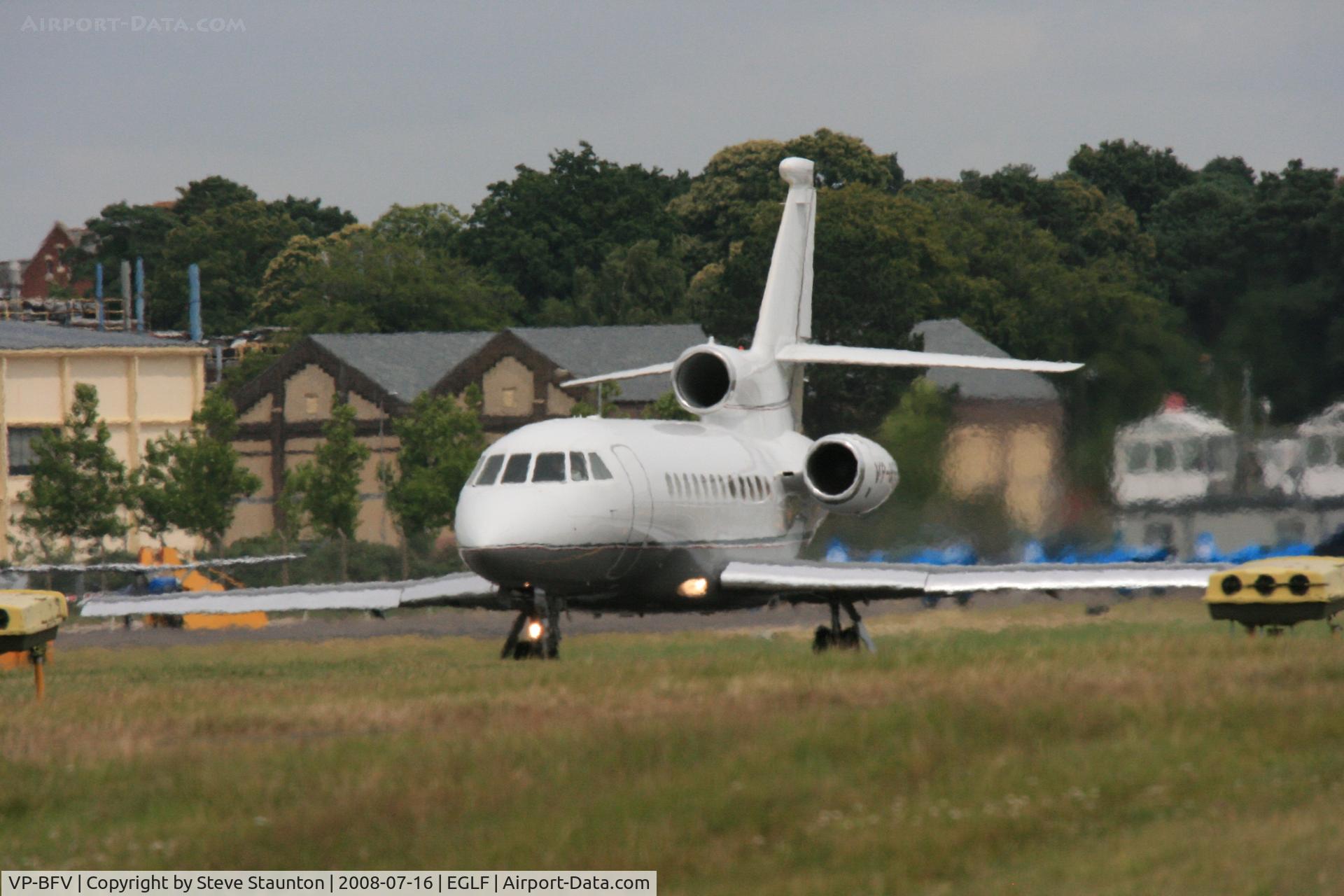 VP-BFV, 2002 Dassault Falcon 900EX C/N 111, Taken at Farnborough Airshow on the Wednesday trade day, 16th July 2009