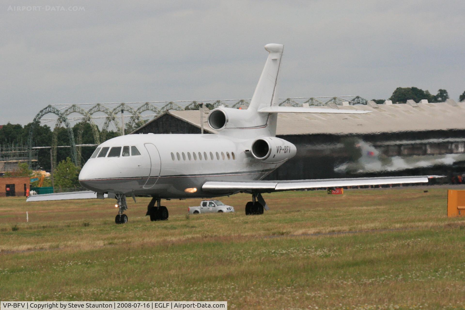 VP-BFV, 2002 Dassault Falcon 900EX C/N 111, Taken at Farnborough Airshow on the Wednesday trade day, 16th July 2009