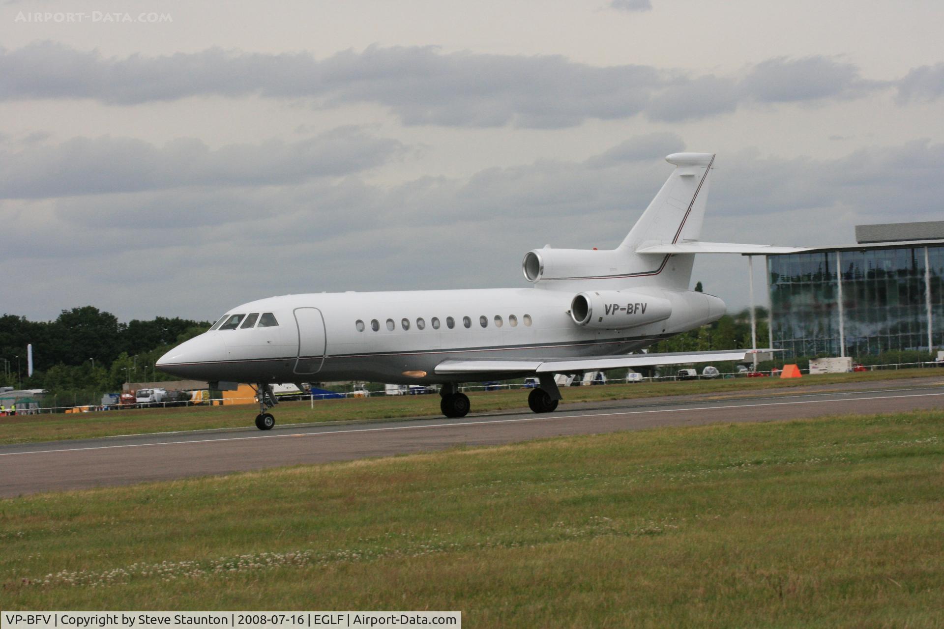 VP-BFV, 2002 Dassault Falcon 900EX C/N 111, Taken at Farnborough Airshow on the Wednesday trade day, 16th July 2009