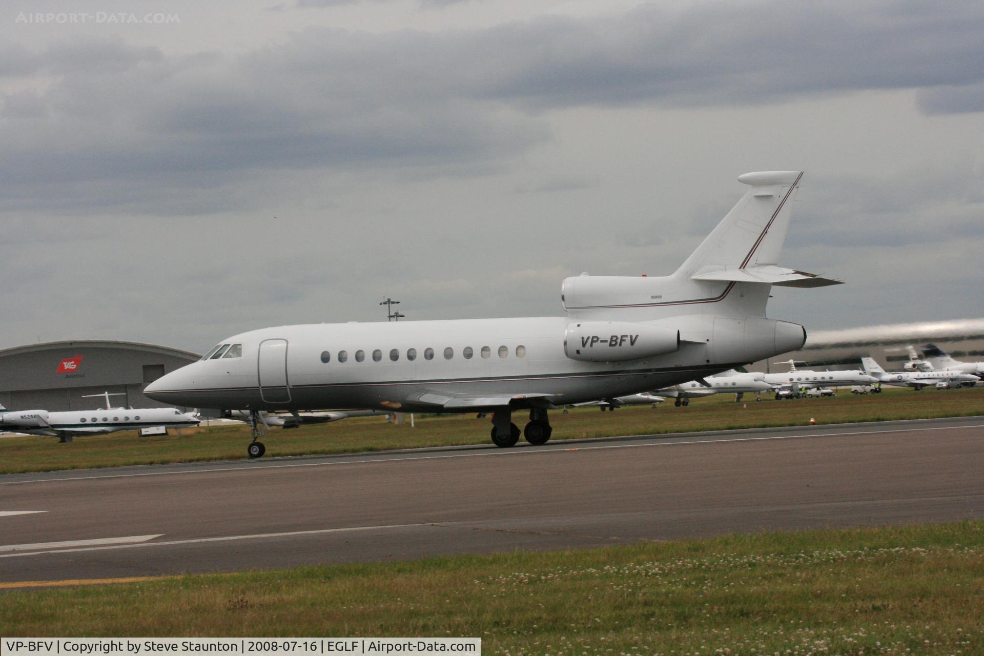 VP-BFV, 2002 Dassault Falcon 900EX C/N 111, Taken at Farnborough Airshow on the Wednesday trade day, 16th July 2009
