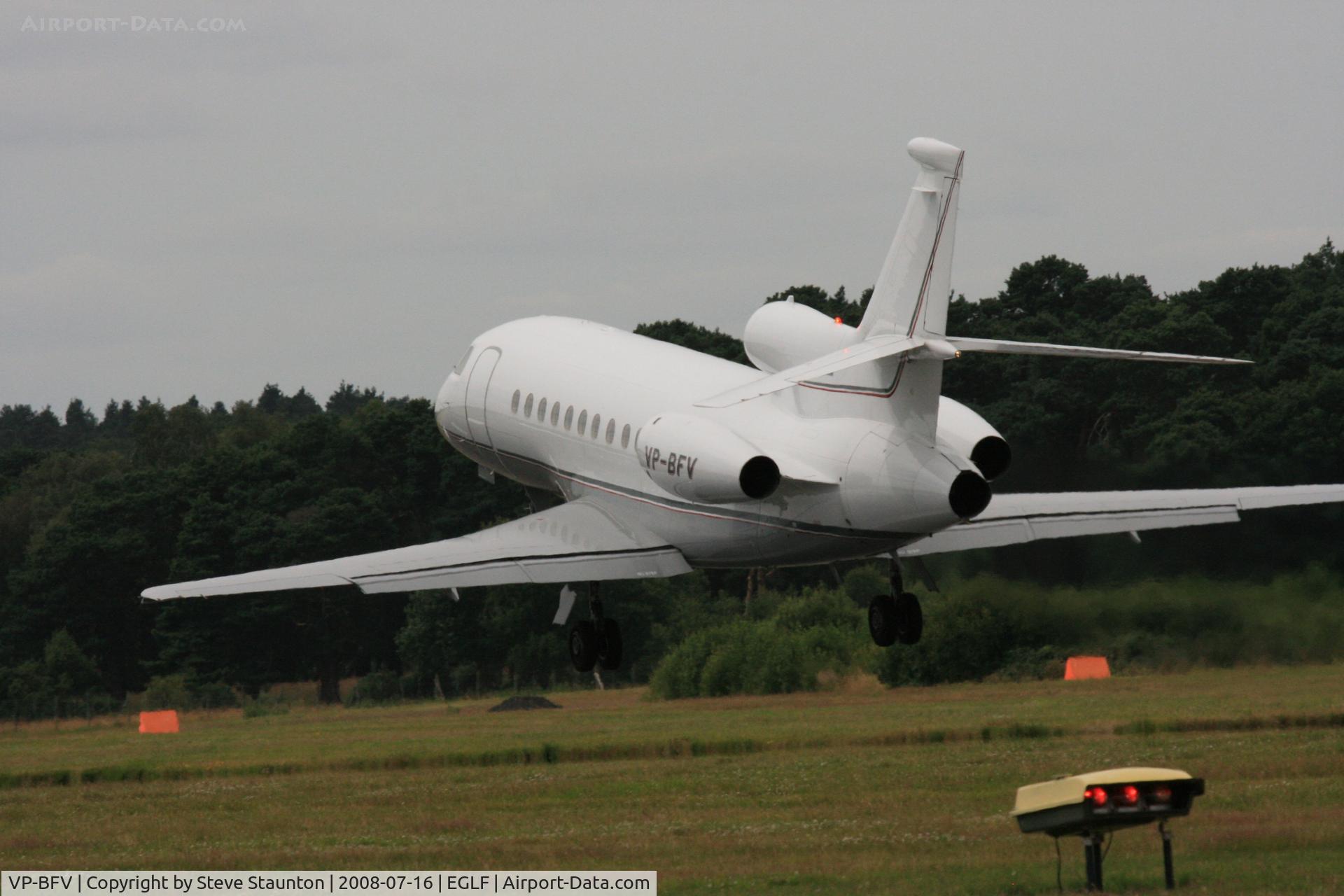 VP-BFV, 2002 Dassault Falcon 900EX C/N 111, Taken at Farnborough Airshow on the Wednesday trade day, 16th July 2009