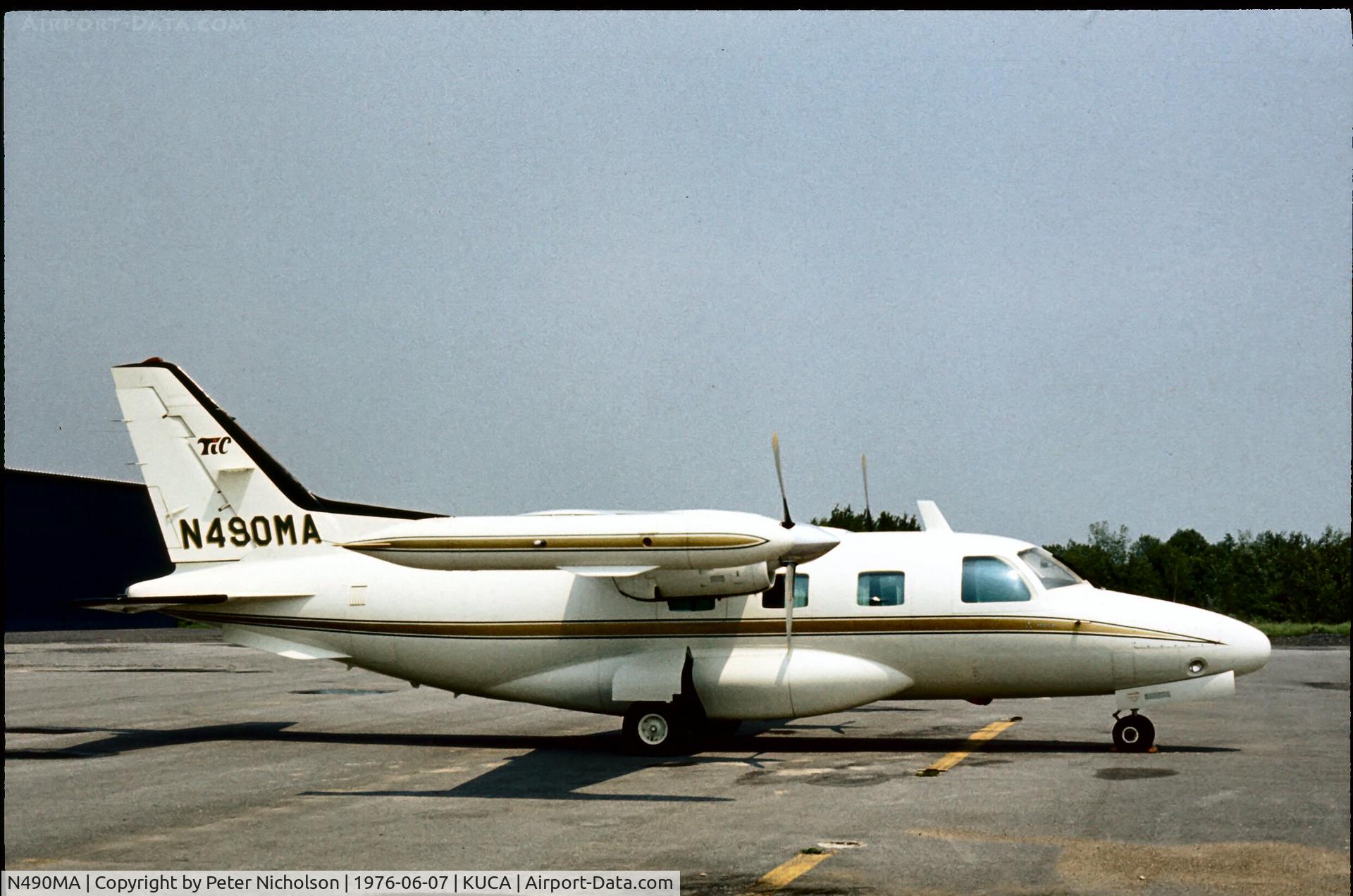 N490MA, 1974 Mitsubishi MU-2B-35 C/N 640, Seen at Oneida County Airport, New York State in 1976 - airport closed in 2007.