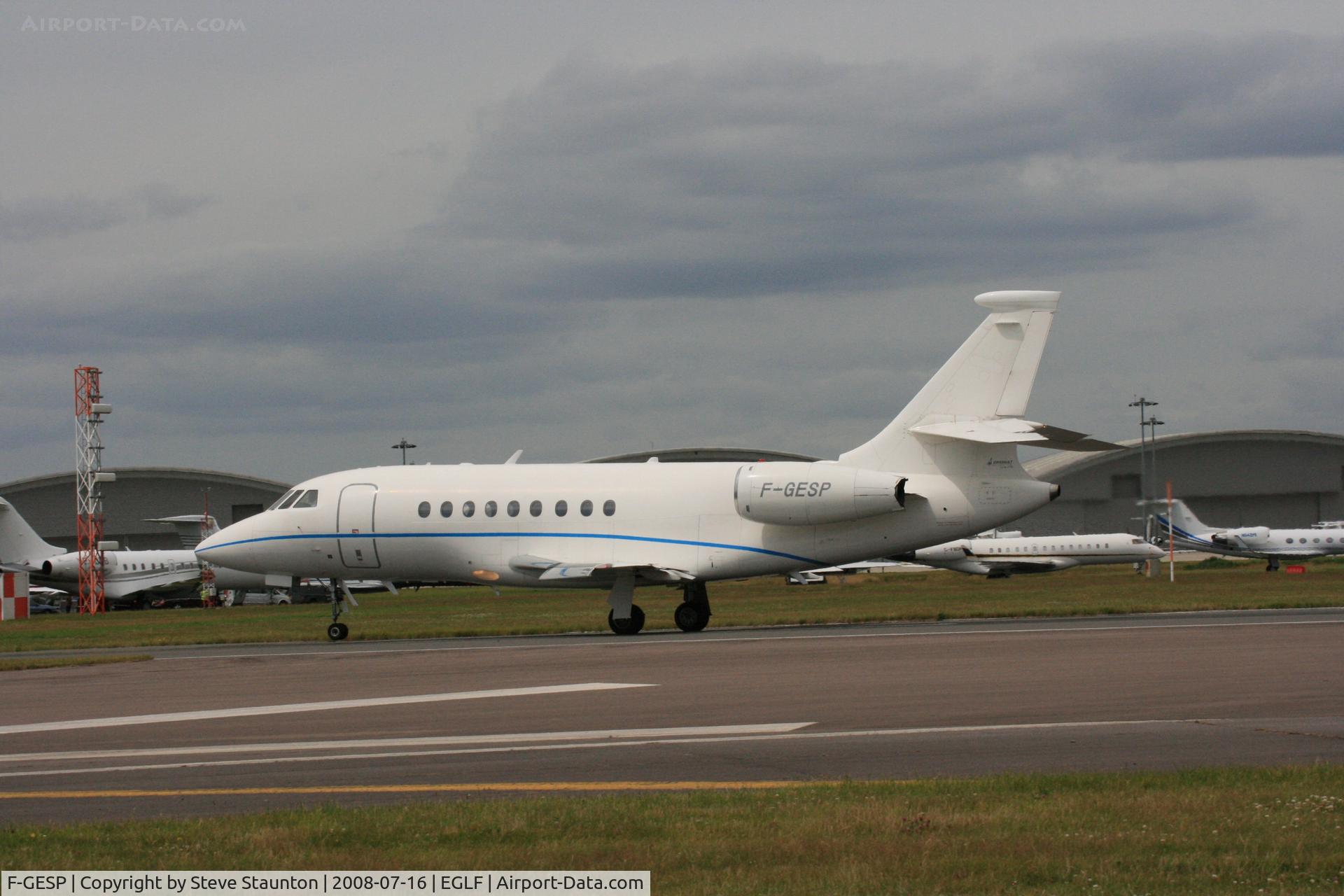 F-GESP, 2000 Dassault Falcon 2000 C/N 119, Taken at Farnborough Airshow on the Wednesday trade day, 16th July 2009
